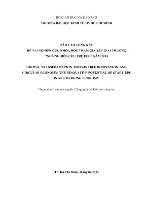 Digital transformation sustainable innovation and circular economy the innovative potential of start ups in an emerging economy