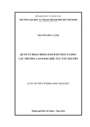 Luan an tien si quan ly giao duc quan ly hoat dong dam bao chat luong cac truong cao dang khu vuc tay nguyen