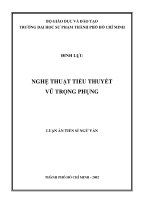 Luận án tiến sĩ văn học việt nam nghệ thuật tiểu thuyết vũ trọng phụng