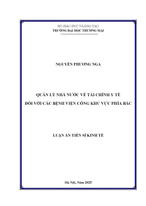 Quản lý nhà nước về tài chính y tế đối với các bệnh viện công khu vực phía bắc