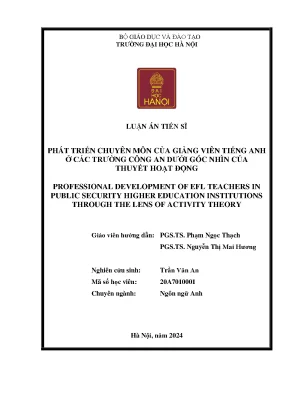 Phát triển chuyên môn của giảng viên tiếng anh ở các trường công an dưới góc nhìn của thuyết hoạt động