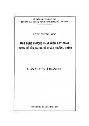 Luận án tiến sĩ toán học ứng dụng phương pháp điểm bất động trong sự tồn tại nghiệm của phương trình