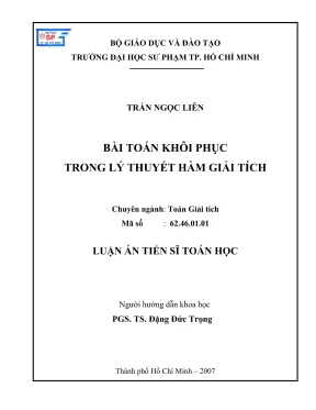 Luan an tien si toan hoc bai toan khoi phuc trong ly thuyet ham giai tich