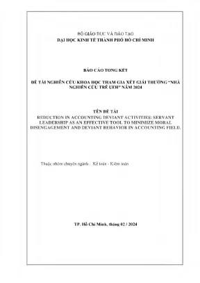 Reduction in accounting deviant activities servant leadership as an effective tool to minimize moral disengagement and deviant behavior in accounting field