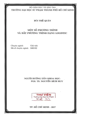 Luận án tiến sĩ toán học một số phương trình và bất phương trình dạng logistic