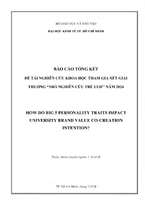 How do big 5 personality traits impact university brand value co creation intention