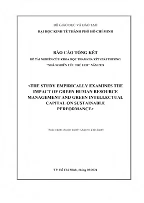 The study empirically examines the impact of green human resource management and green intellectual capital on sustainable performance