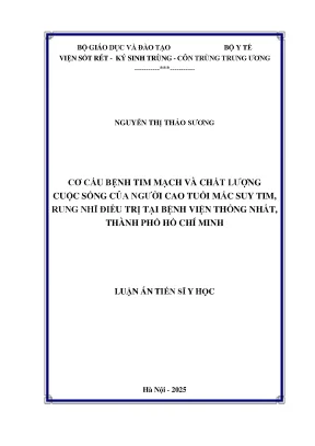 Cơ cấu bệnh tim mạch và chất lượng cuộc sống của người cao tuổi mắc suy tim rung nhĩ điều trị tại bệnh viện thống nhất thành phố hồ chí minh