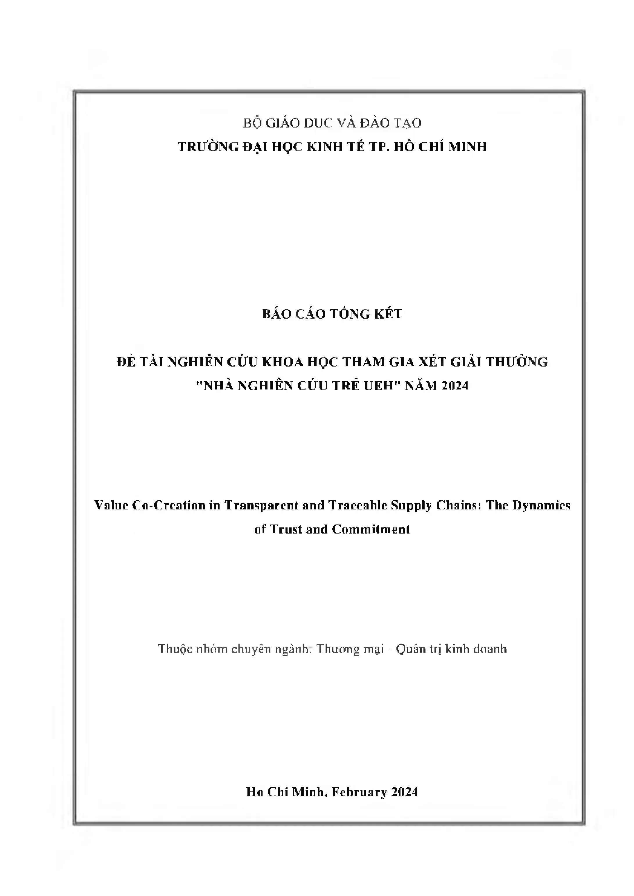 Value co creation in transparent and traceable supply chains the dynamics of trust and commitment