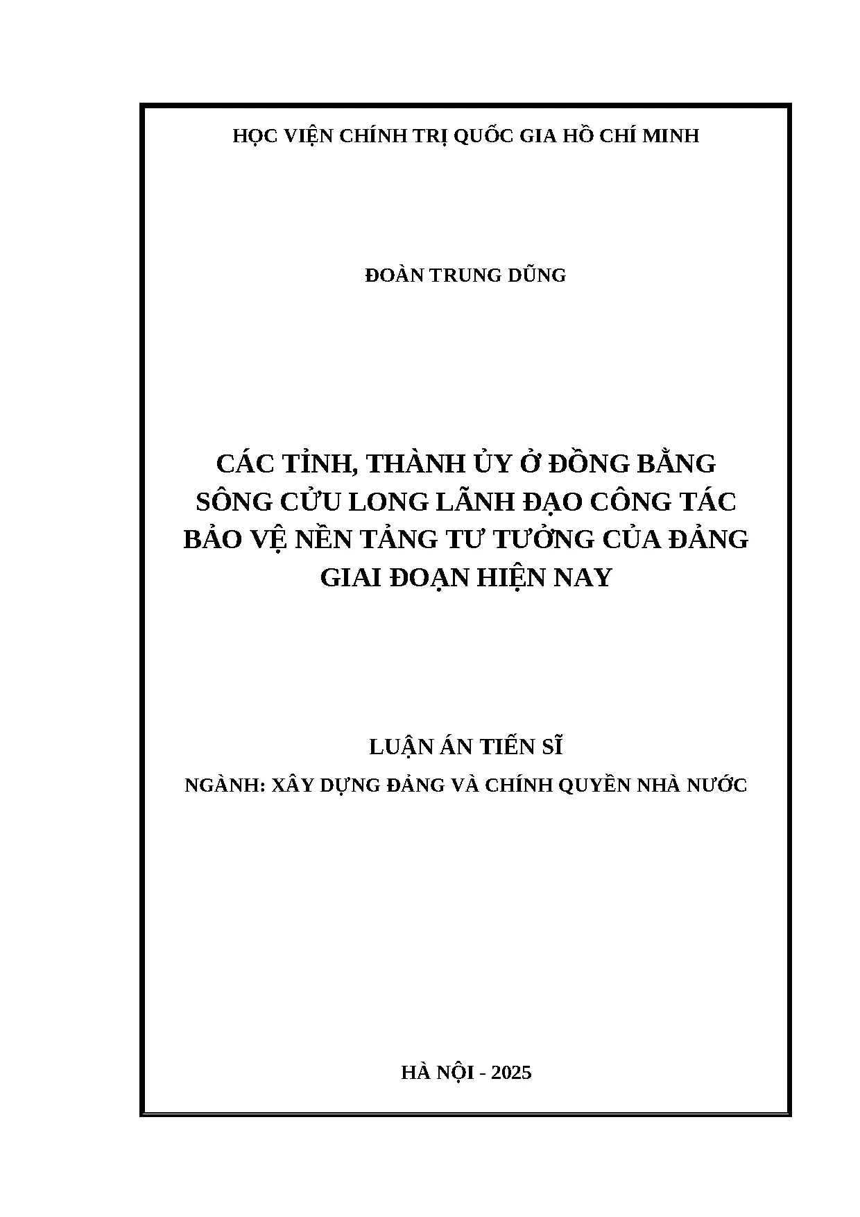 Luận án ncs đoàn trung dũng