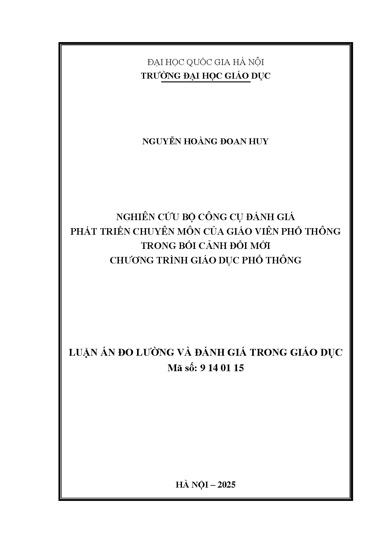 Nghiên cứu bộ công cụ đánh giá phát triển chuyên môn của giáo viên phổ thông trong bối cảnh đổi mới chƣơng trình giáo dục phổ thông
