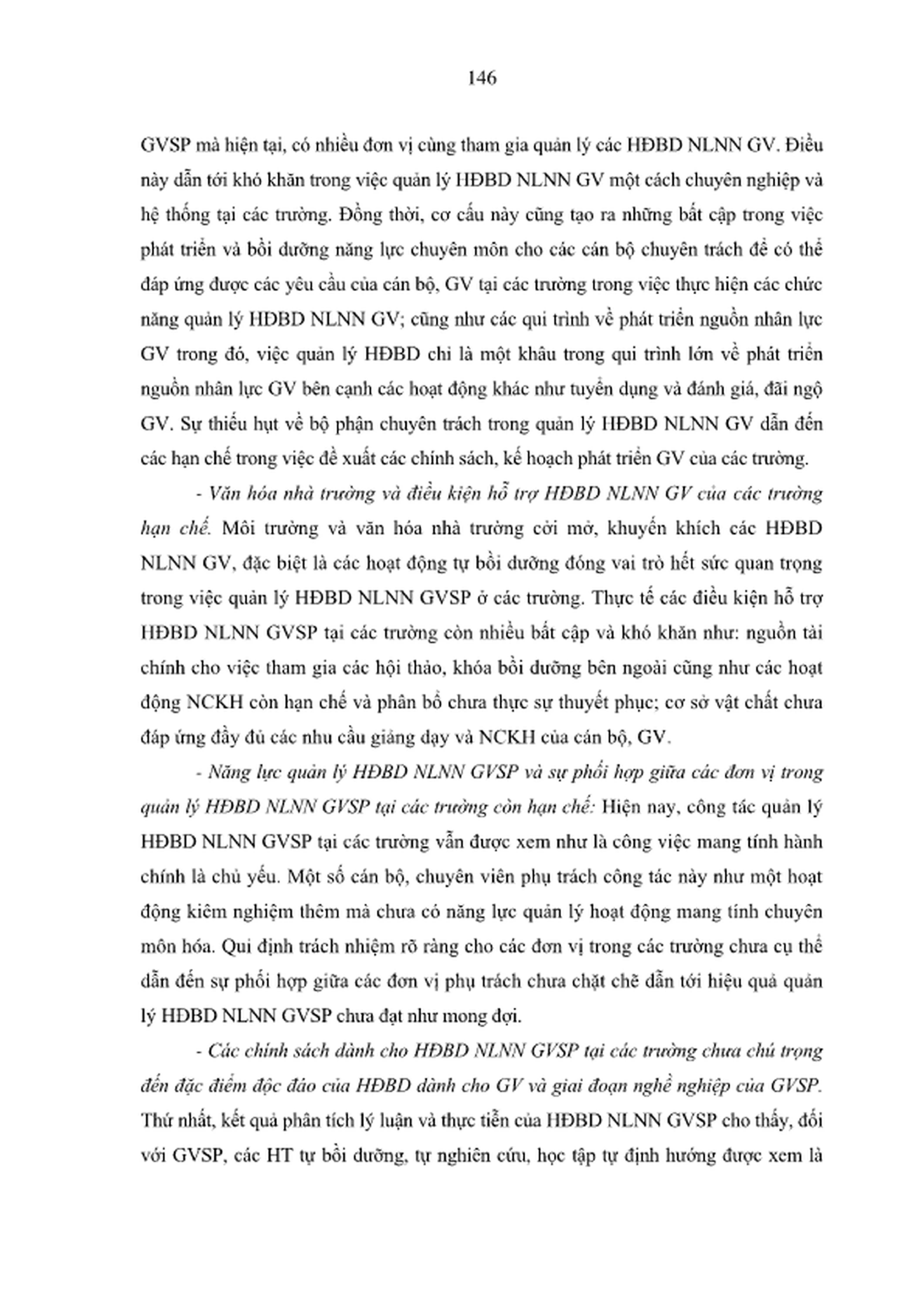 Luận án tiến sĩ quản lý giáo dục quản lý hoạt động bồi dưỡng năng lực nghề nghiệp giảng viên sư phạm tại các trường đại học việt nam phần 2