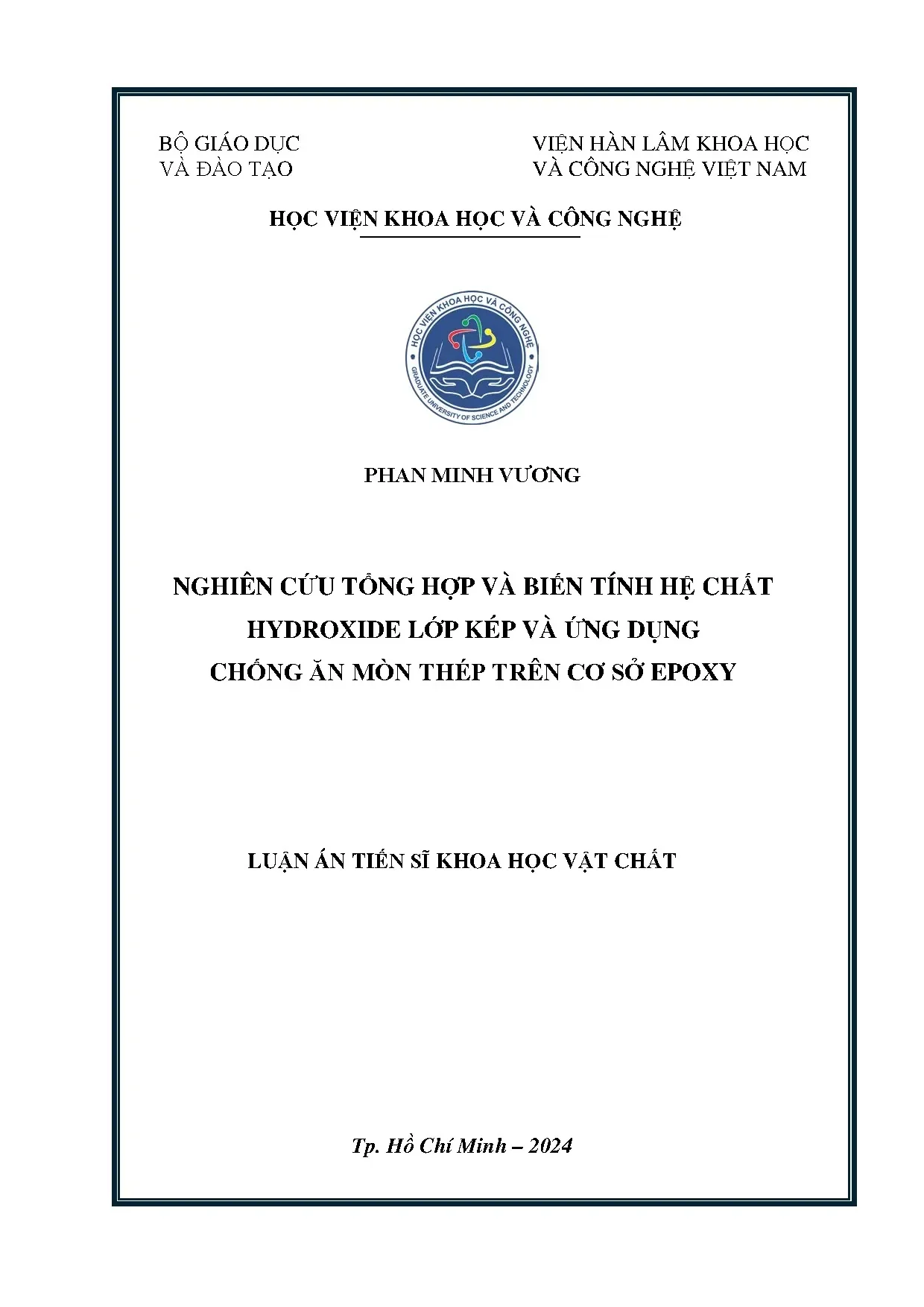 Nghiên cứu tổng hợp hydroxide lớp kép chống ăn mòn thép epoxy