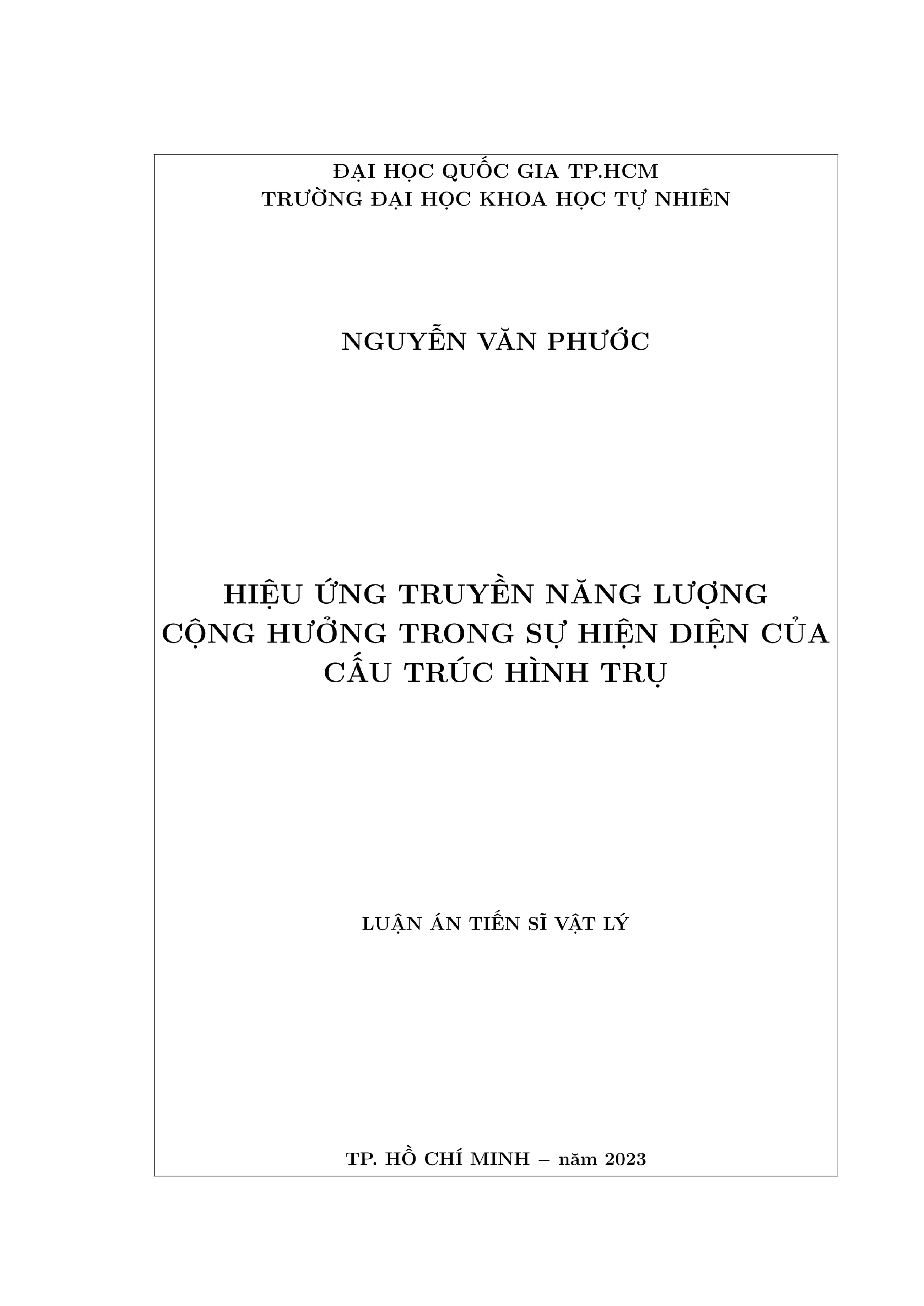Hiệu ứng truyền năng lượng cộng hưởng trong cấu trúc hình trụ