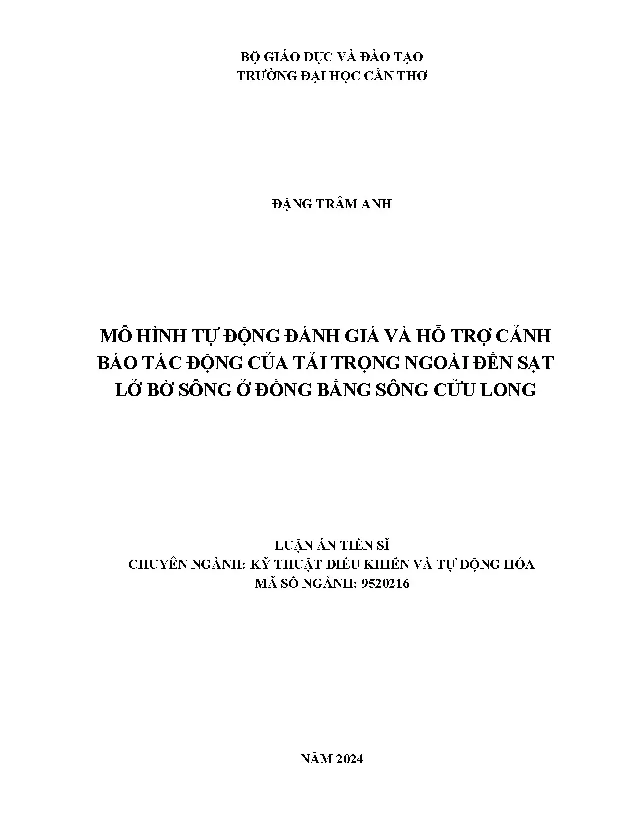 Mô hình cảnh báo sạt lở bờ sông ĐBSCL bằng LSTM