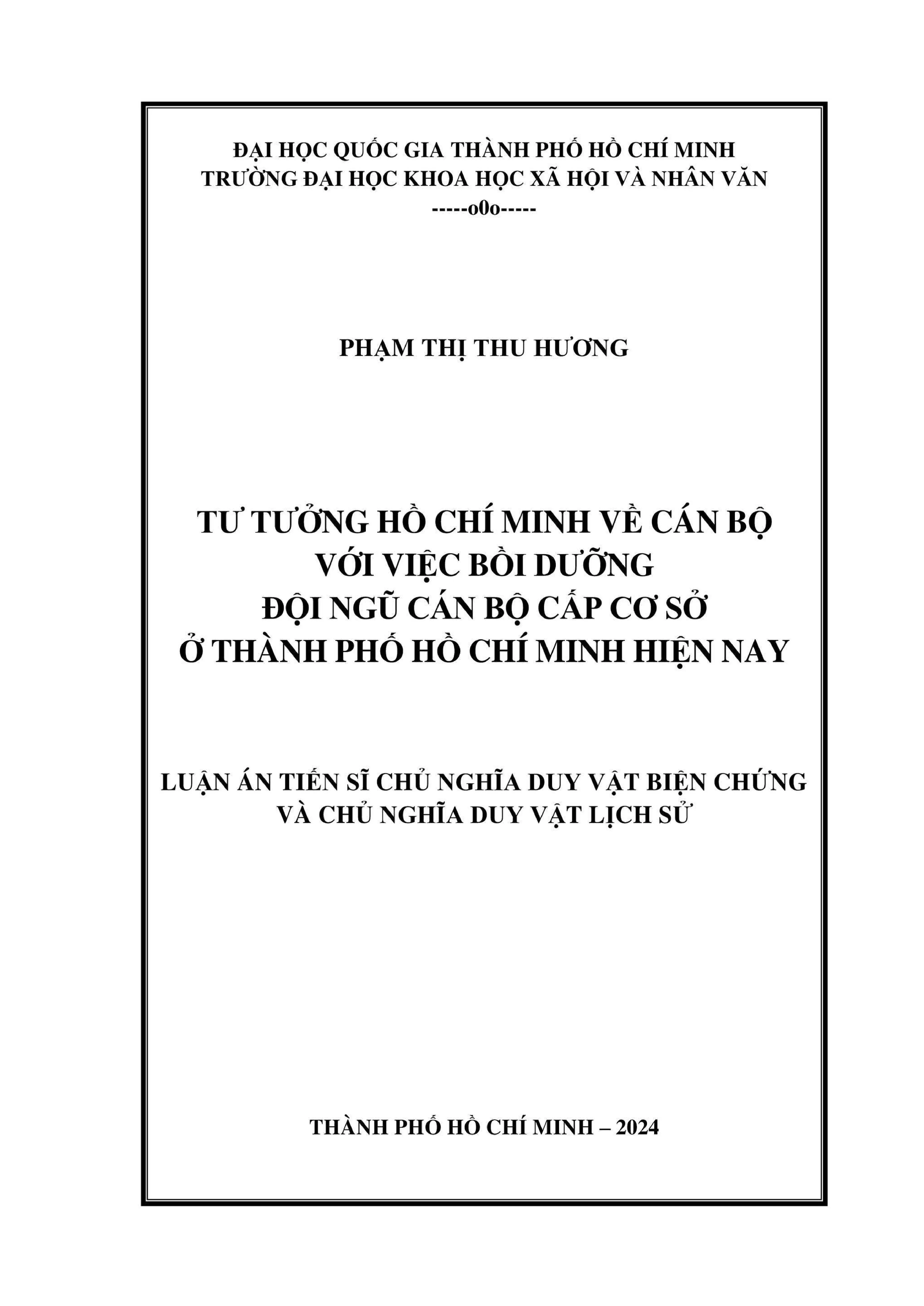 Tư tưởng Hồ Chí Minh về bồi dưỡng cán bộ cấp cơ sở