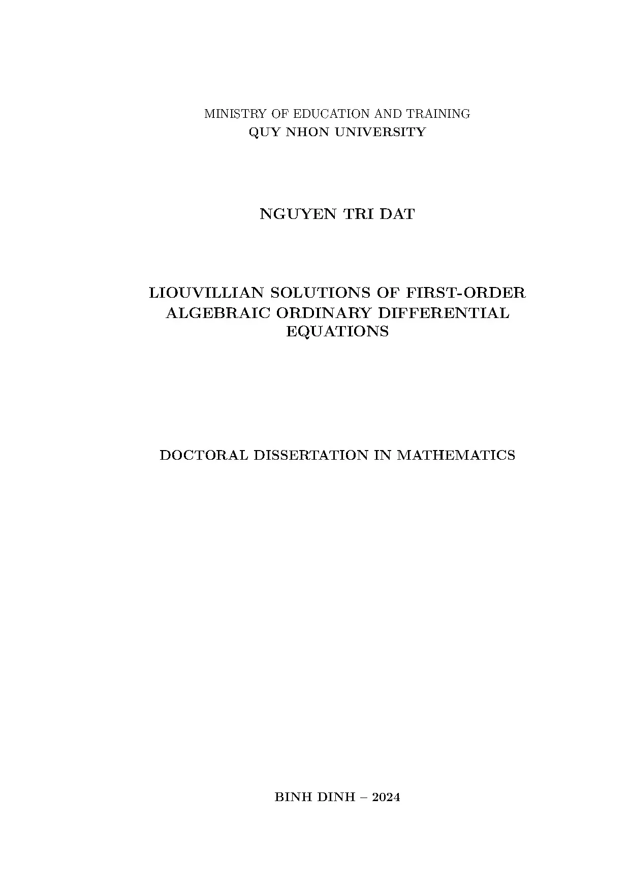 Liouvillian solutions of first-order algebraic ODEs