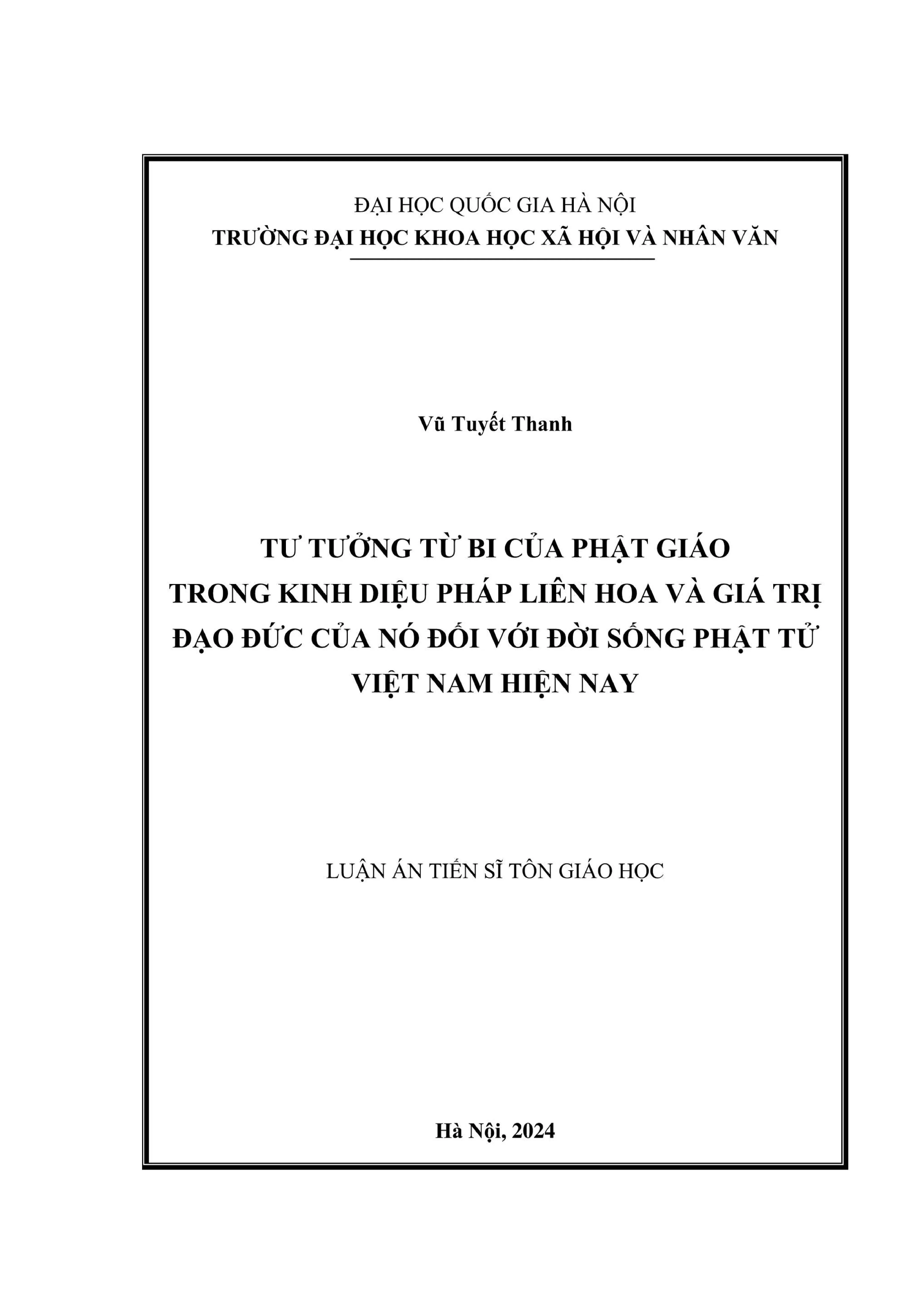Tư tưởng từ bi Phật giáo trong Kinh Diệu Pháp Liên Hoa