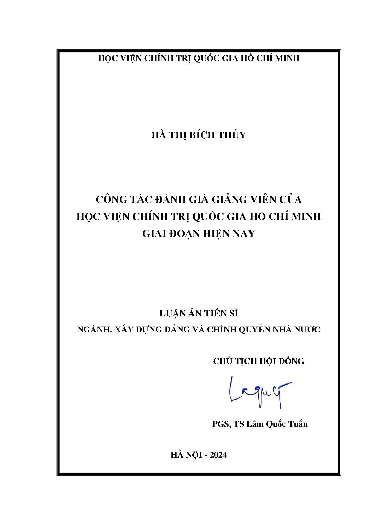 Đánh giá giảng viên Học viện Chính trị Quốc gia Hồ Chí Minh