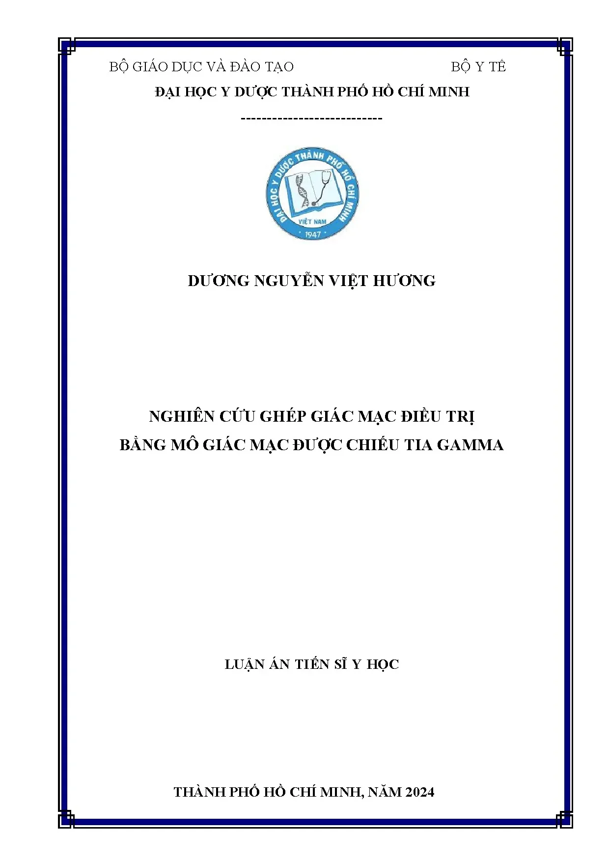 Ghép giác mạc điều trị bằng mô giác mạc chiếu tia gamma