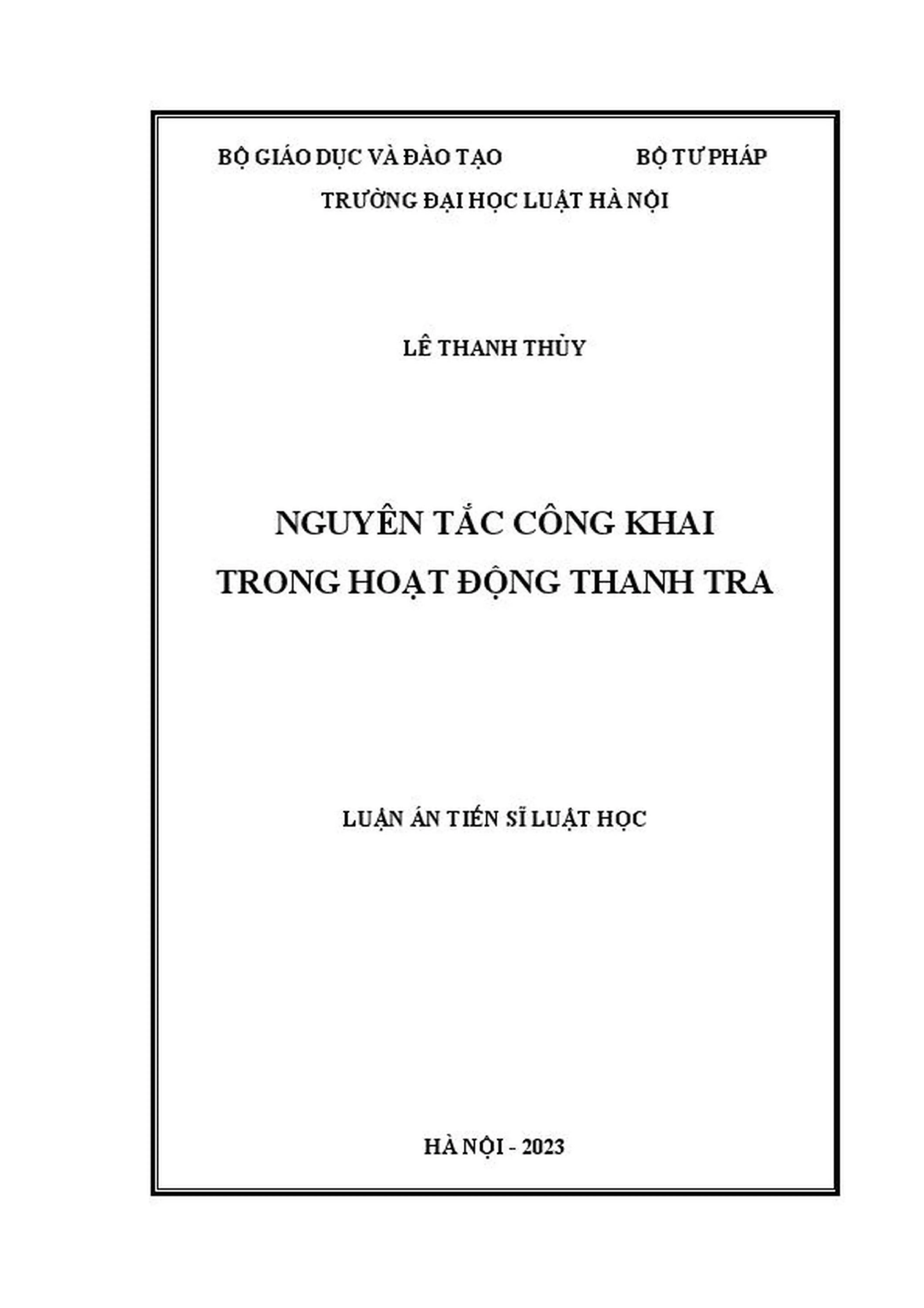 Nguyên tắc công khai trong hoạt động thanh tra