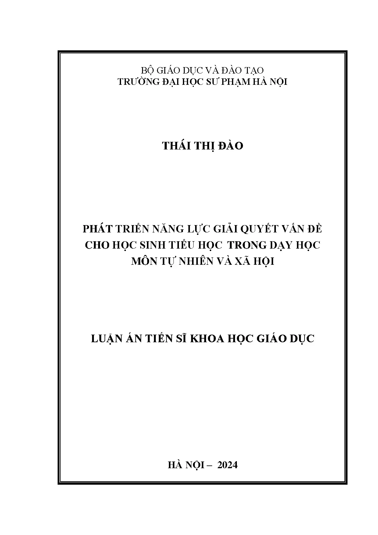 Phát triển năng lực giải quyết vấn đề cho học sinh tiểu học