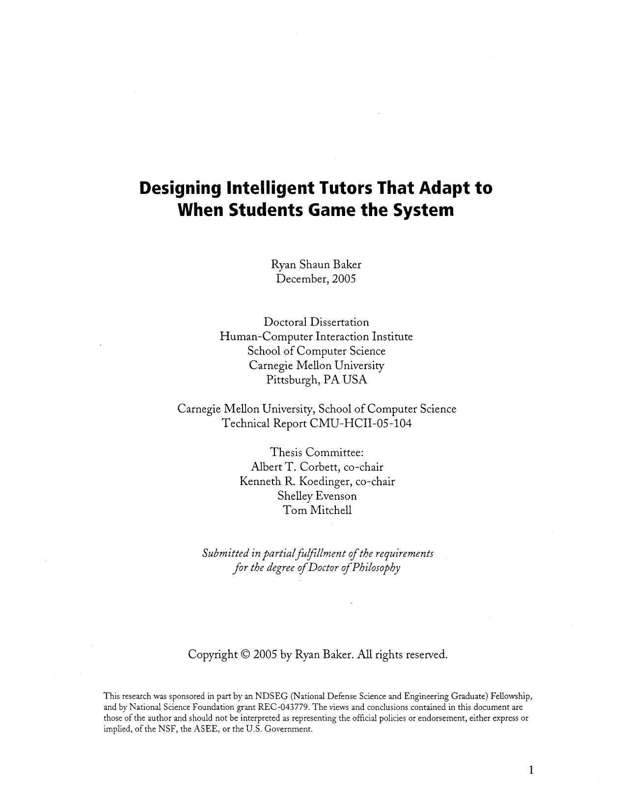 Luận án tiến sĩ: Designing intelligent tutors that adapt to when students game the system