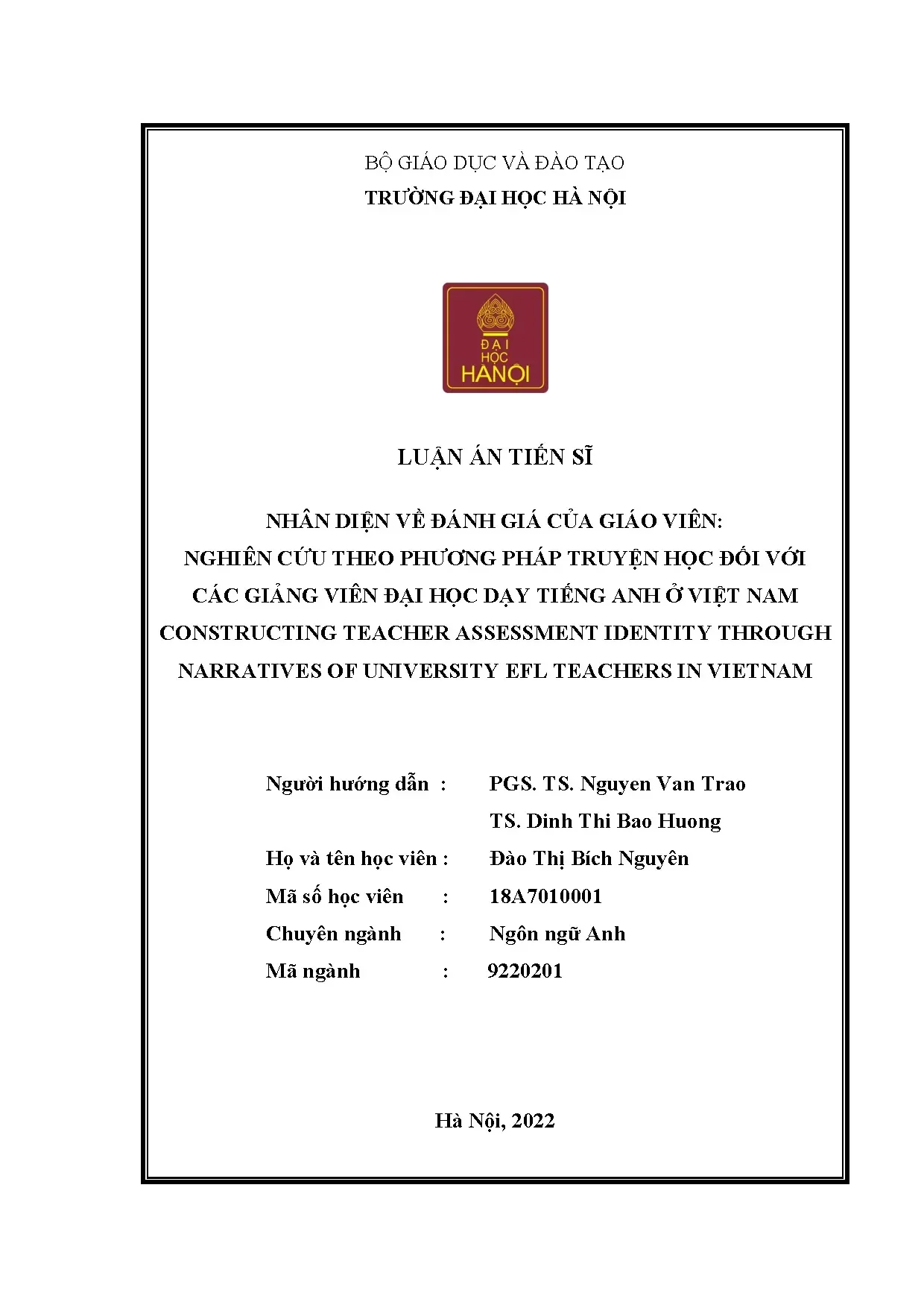 Nhận diện đánh giá giáo viên tiếng Anh đại học