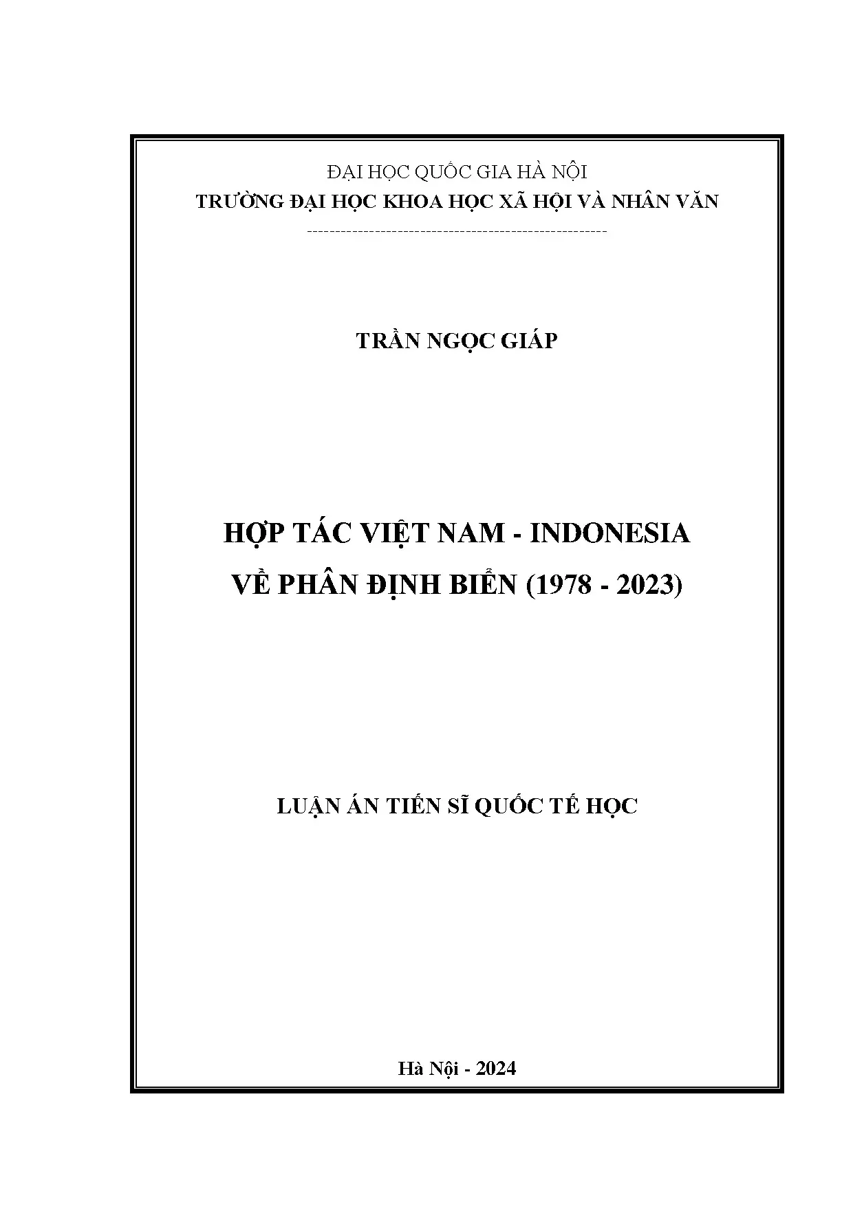 Hợp tác Việt Nam - Indonesia phân định biển 1978-2023