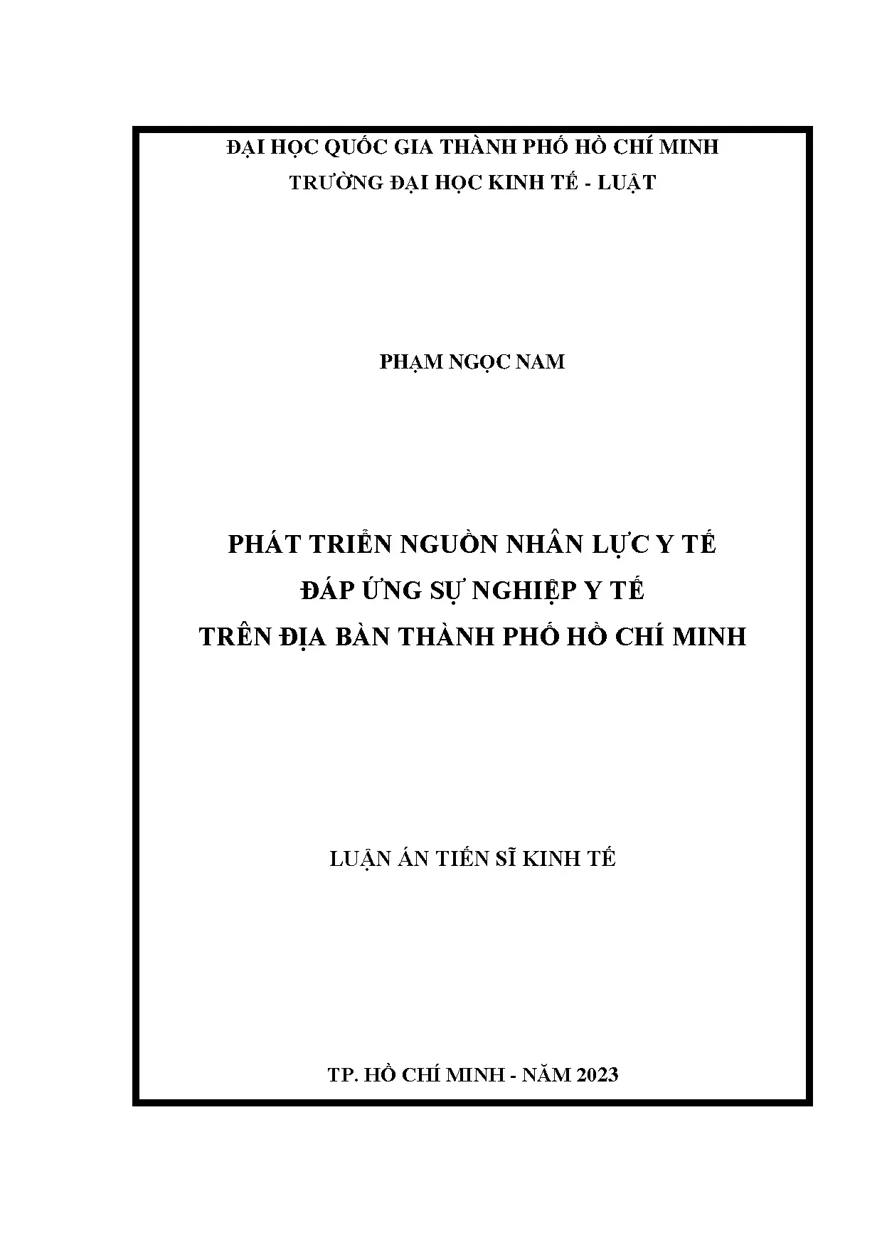 Phát triển nguồn nhân lực y tế TP. Hồ Chí Minh