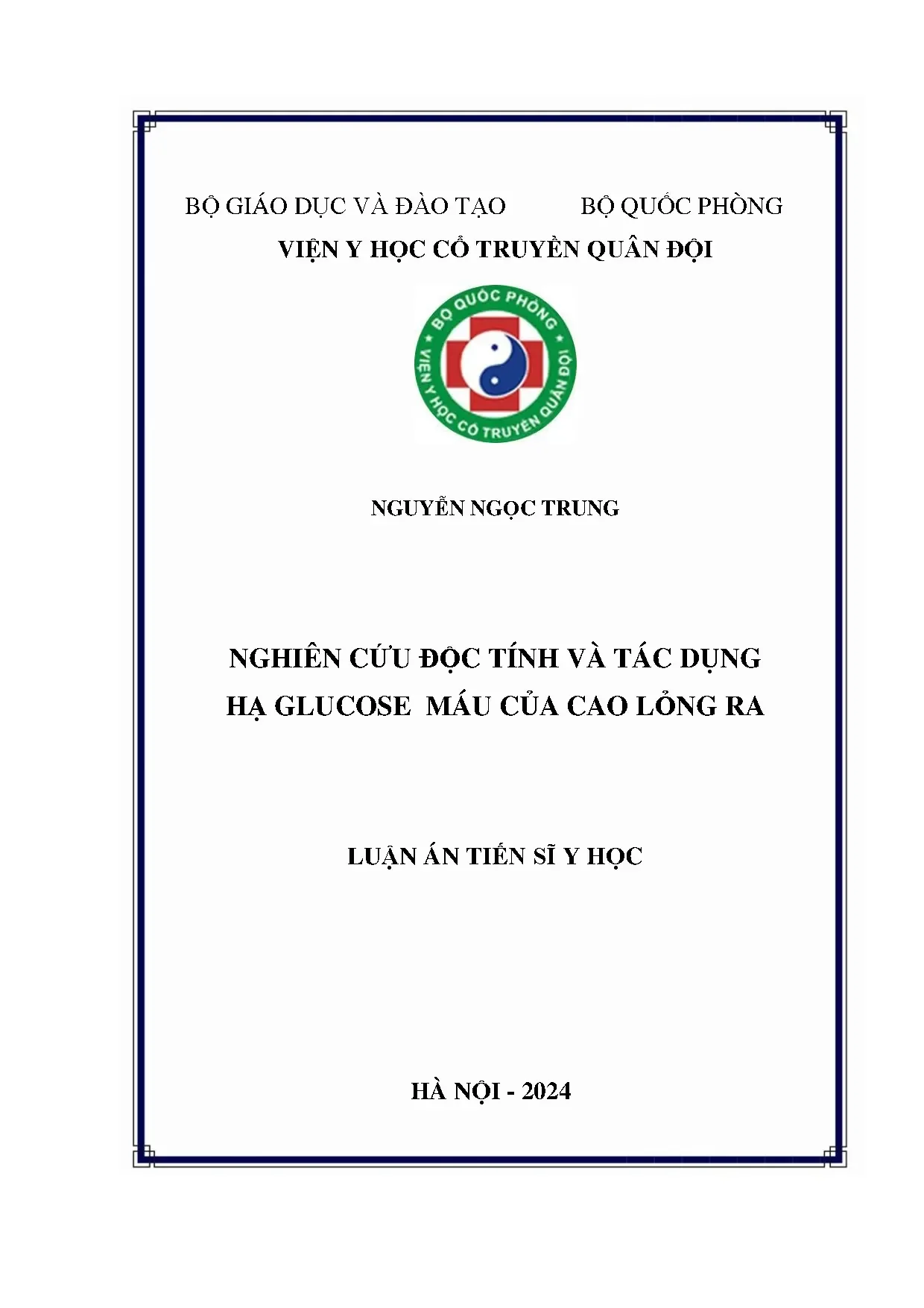 Nghiên cứu độc tính và tác dụng hạ glucose của cao lỏng rễ lạc