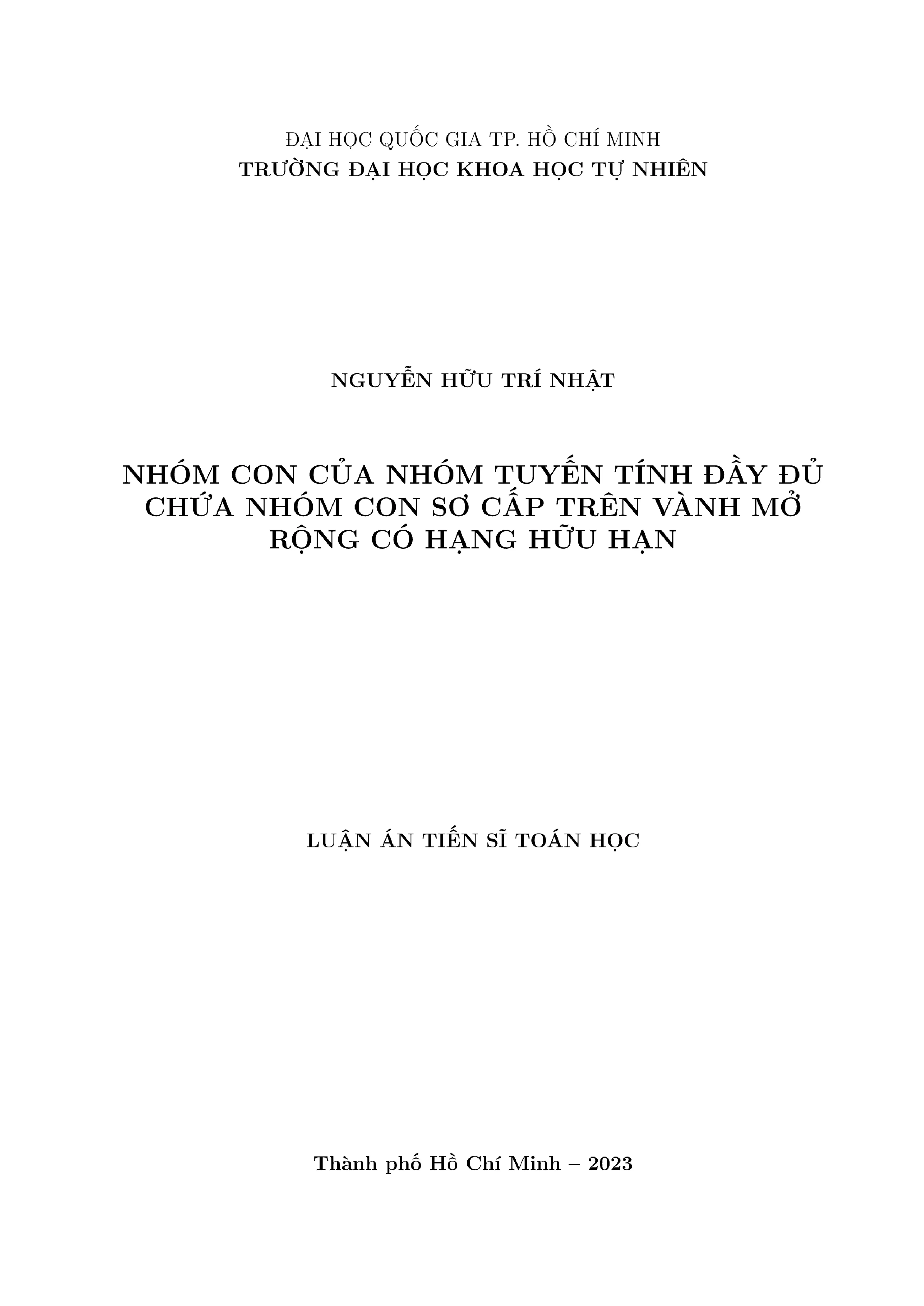 Nhóm con nhóm tuyến tính đầy đủ chứa nhóm sơ cấp