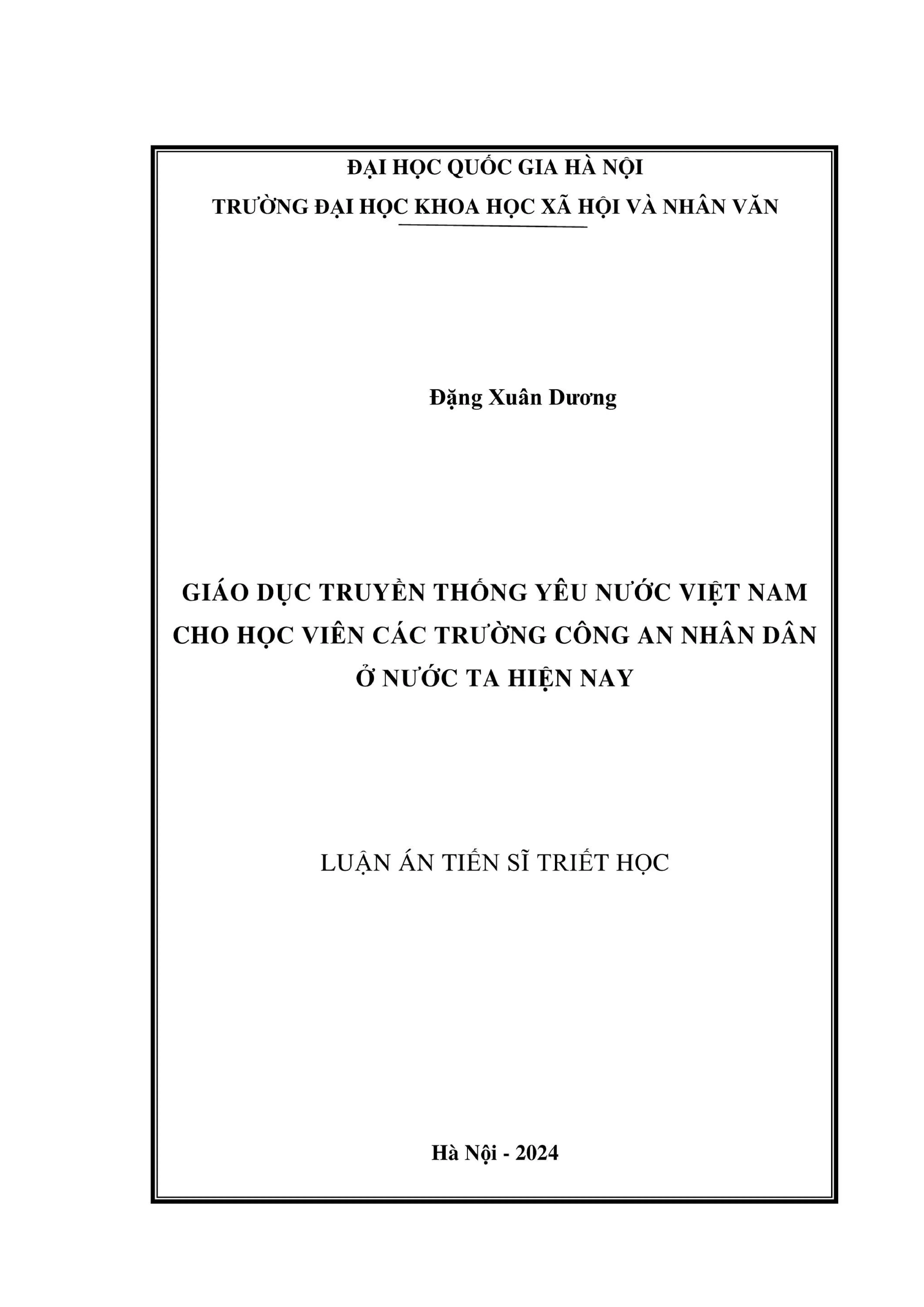 Giáo dục truyền thống yêu nước Việt Nam cho học viên Công an