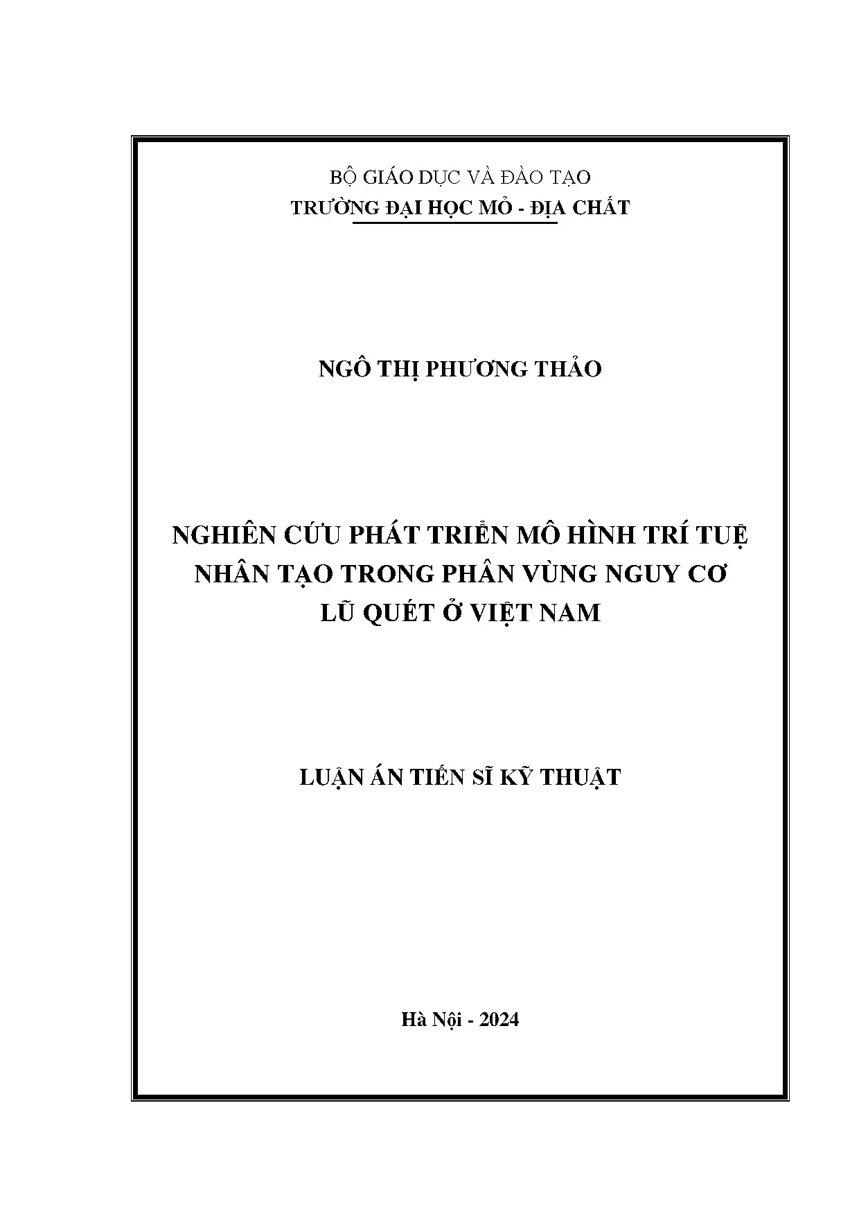Phát triển mô hình AI phân vùng nguy cơ lũ quét Việt Nam