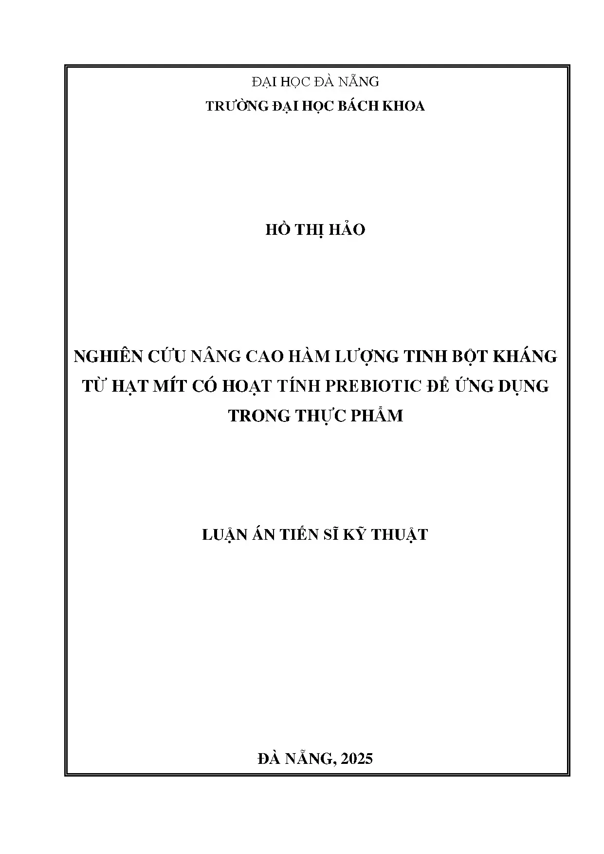 Tinh bột kháng từ hạt mít có hoạt tính prebiotic