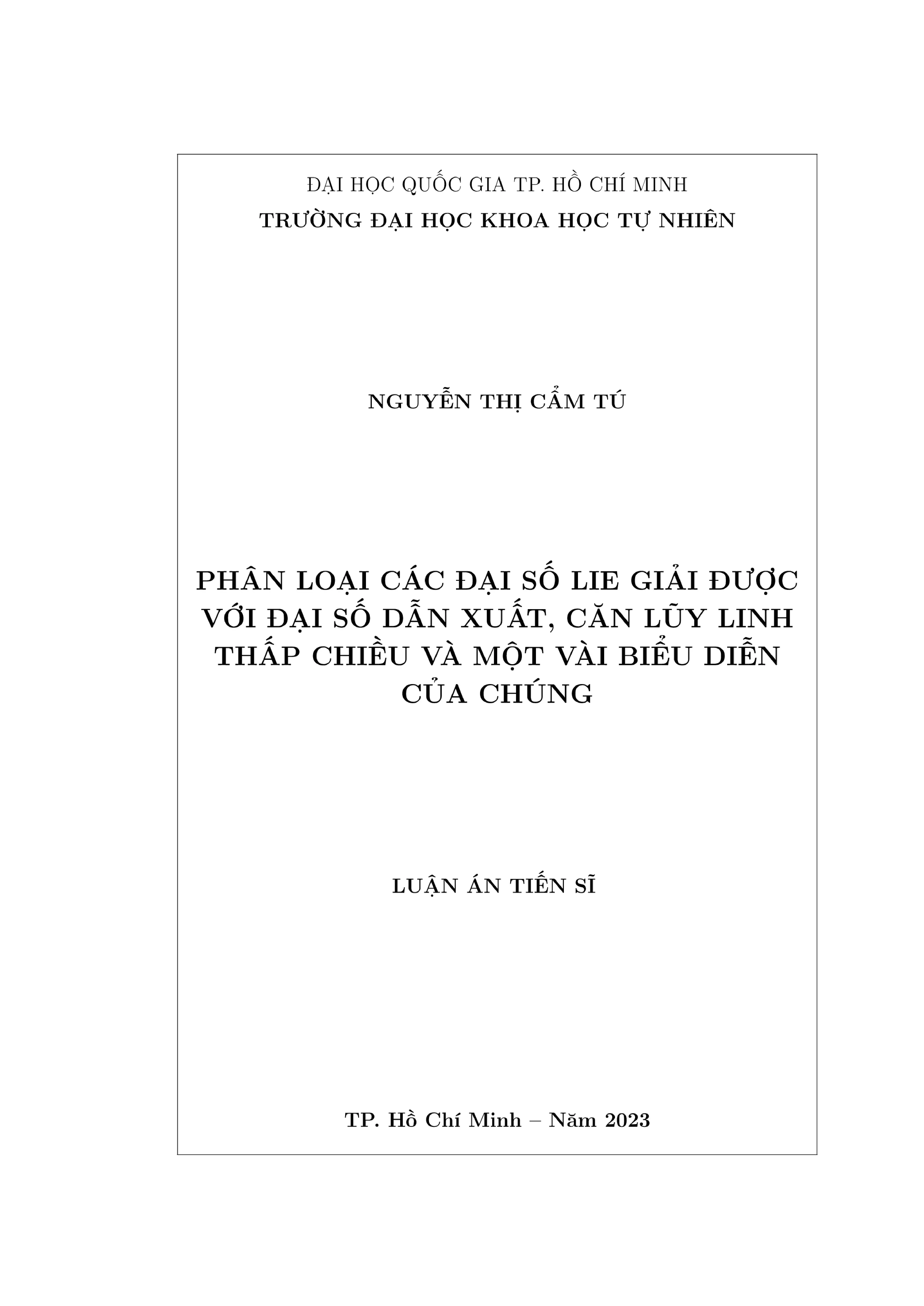Phân loại đại số Lie giải được với đại số dẫn xuất thấp chiều