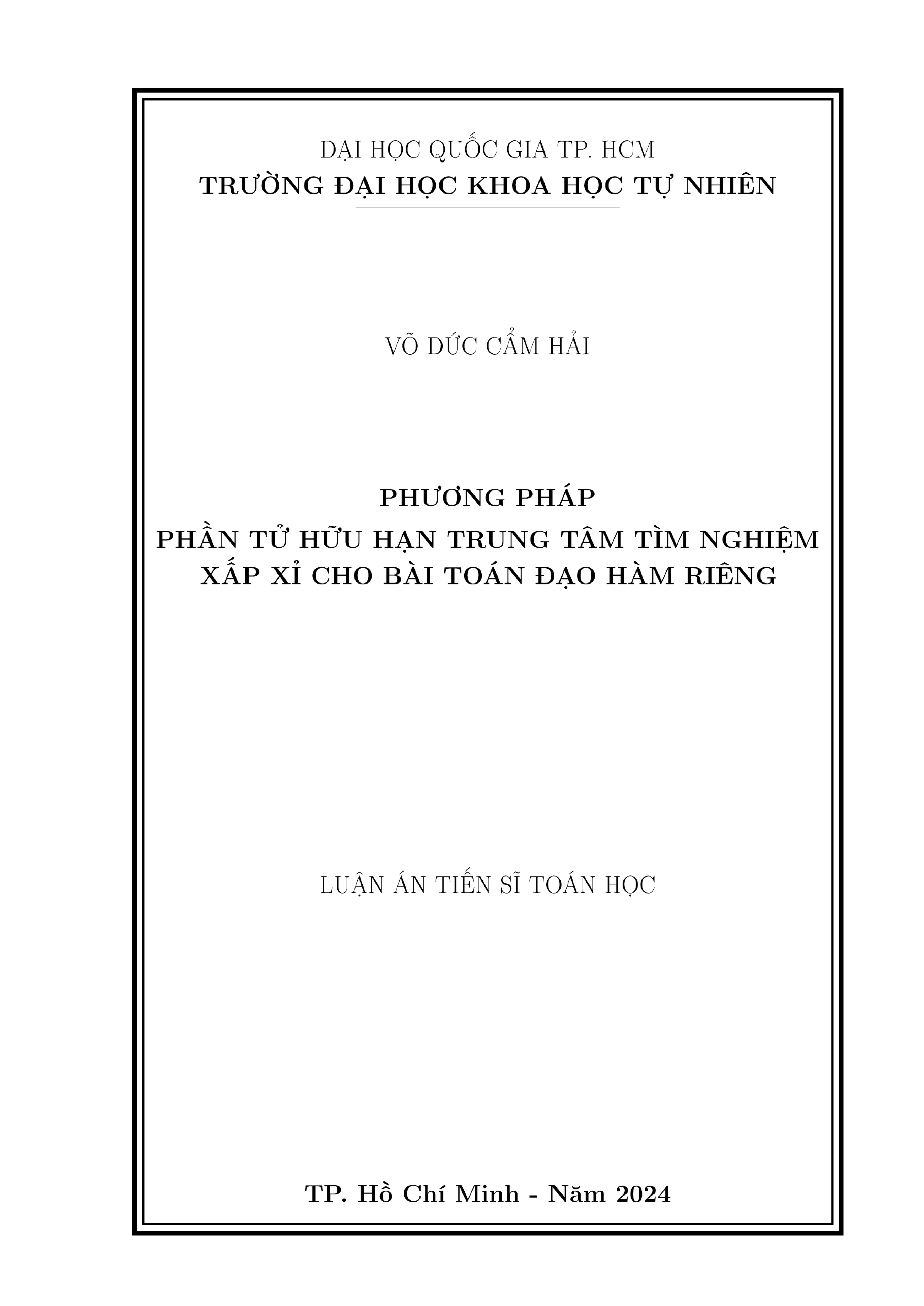 Phương pháp phần tử hữu hạn trung tâm cho bài toán đạo hàm riêng