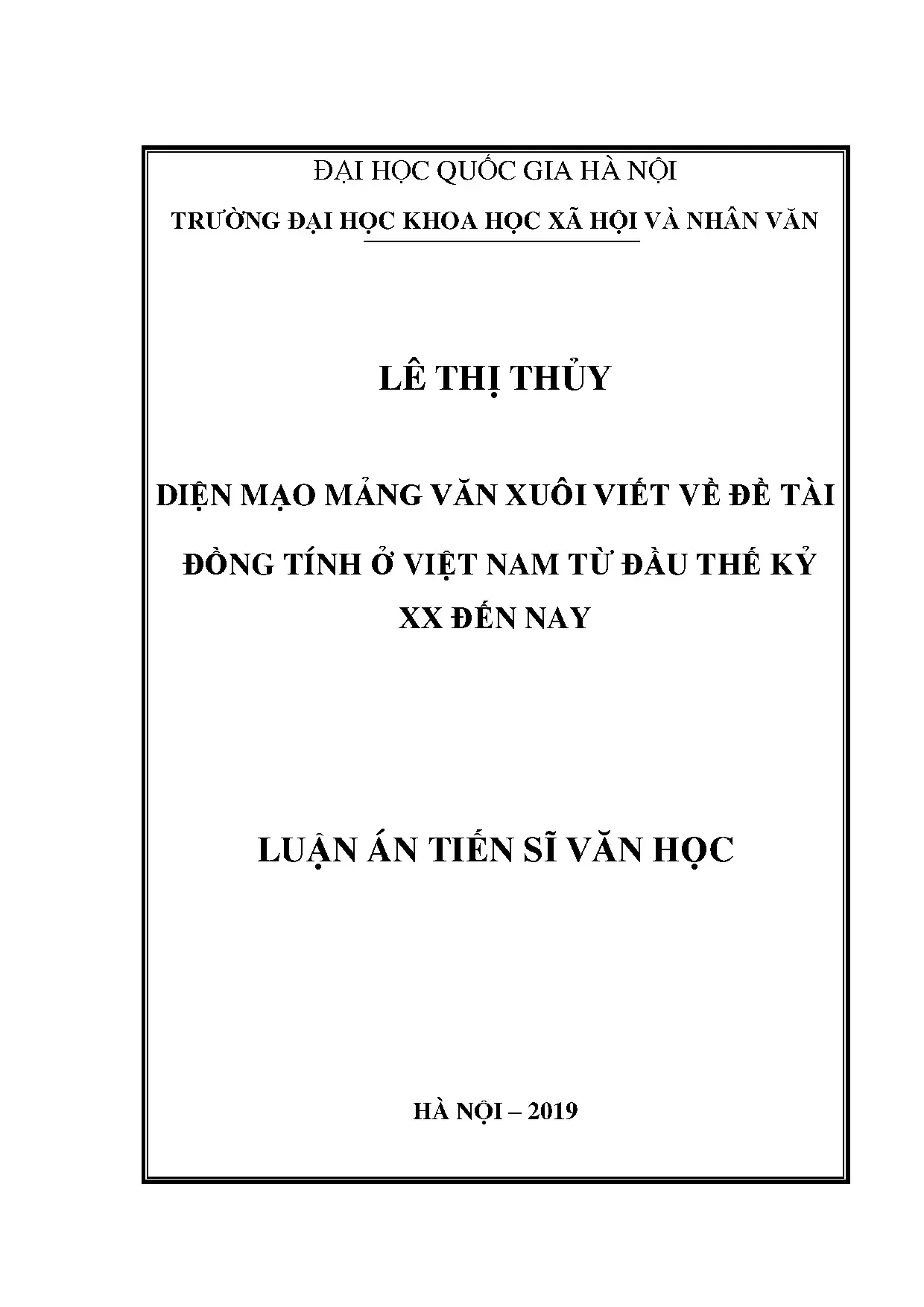 Văn xuôi đề tài đồng tính Việt Nam từ đầu thế kỷ XX đến nay
