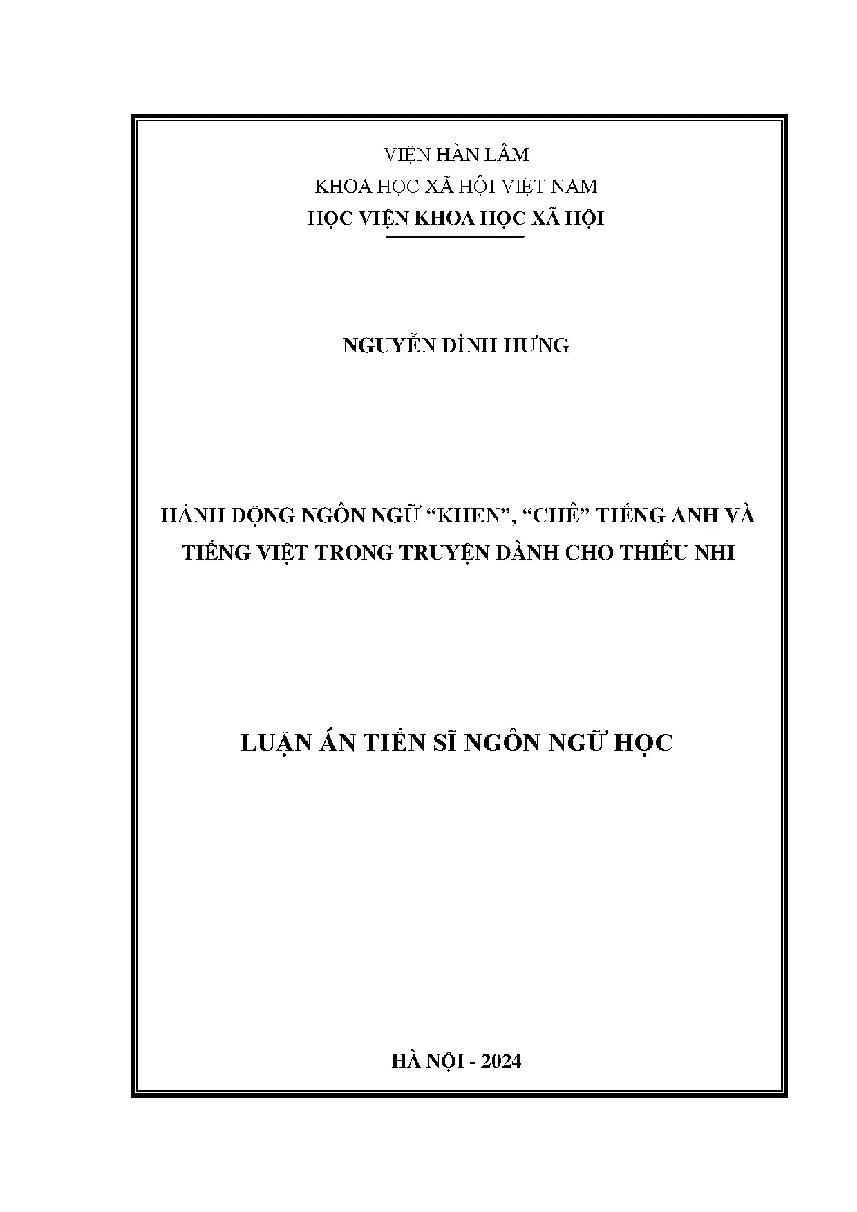 Hành động ngôn ngữ khen chê tiếng Anh và Việt