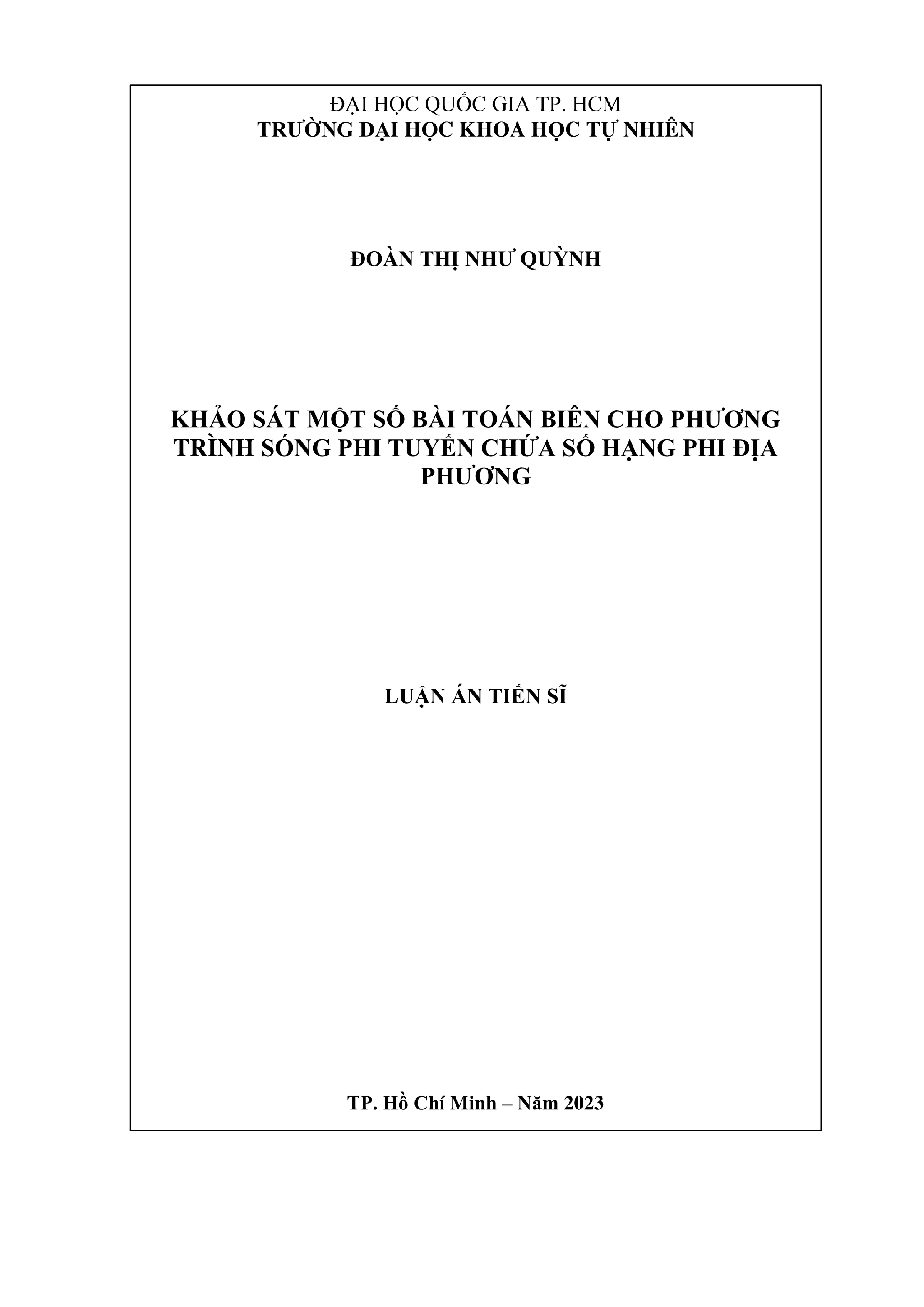 Bài toán biên phương trình sóng phi tuyến phi địa phương