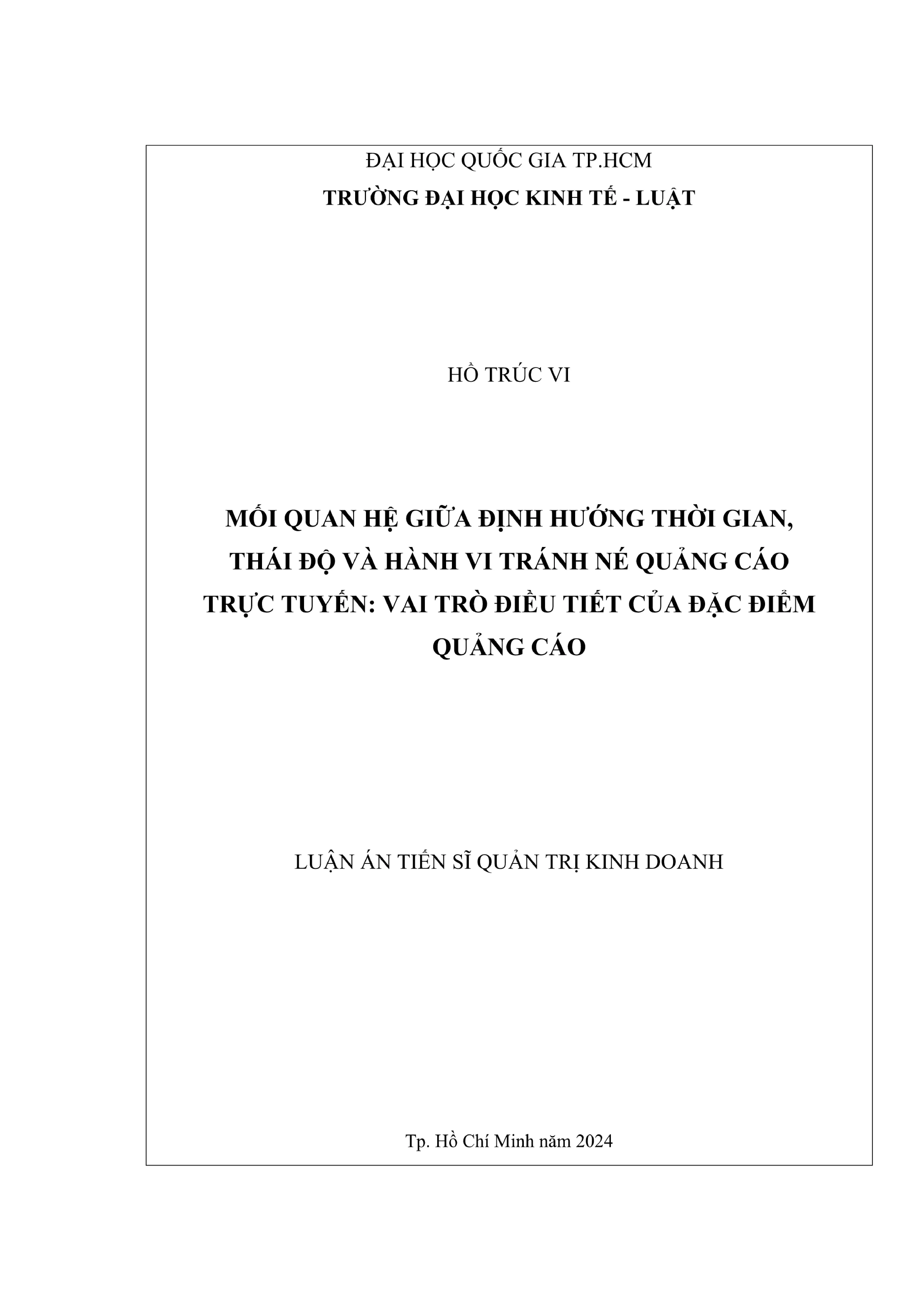 Định hướng thời gian và hành vi tránh né quảng cáo trực tuyến
