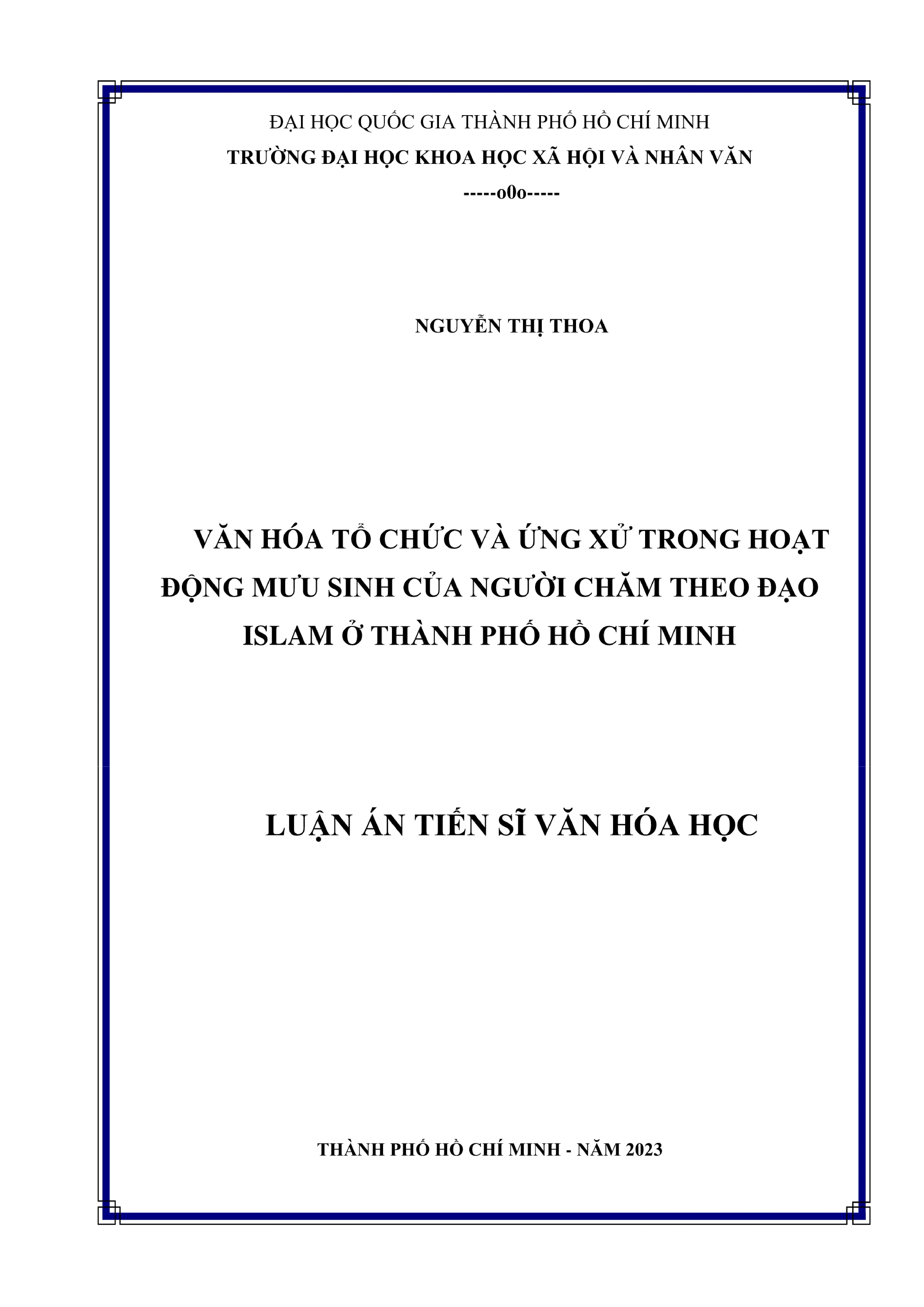 Văn hóa tổ chức và ứng xử mưu sinh người Chăm Islam