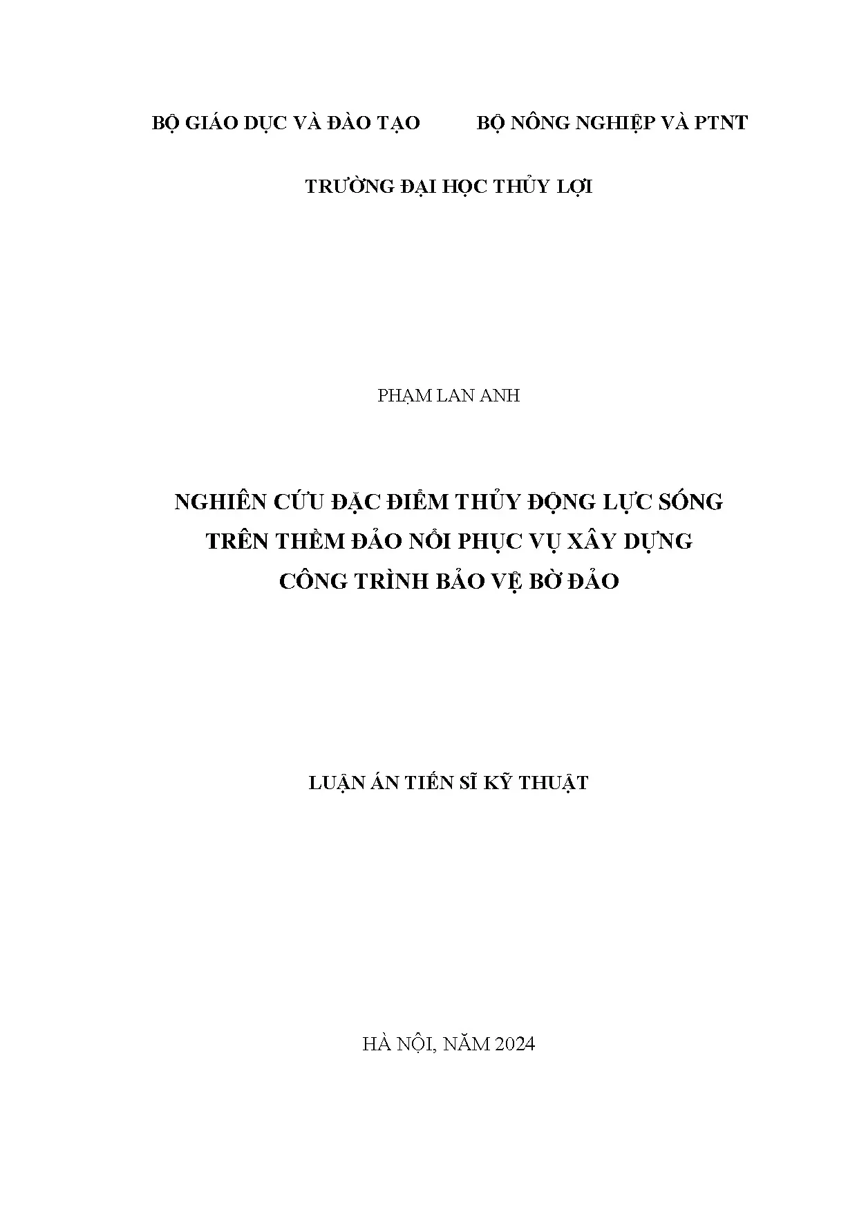 Nghiên cứu thủy động lực sóng trên thềm đảo nổi