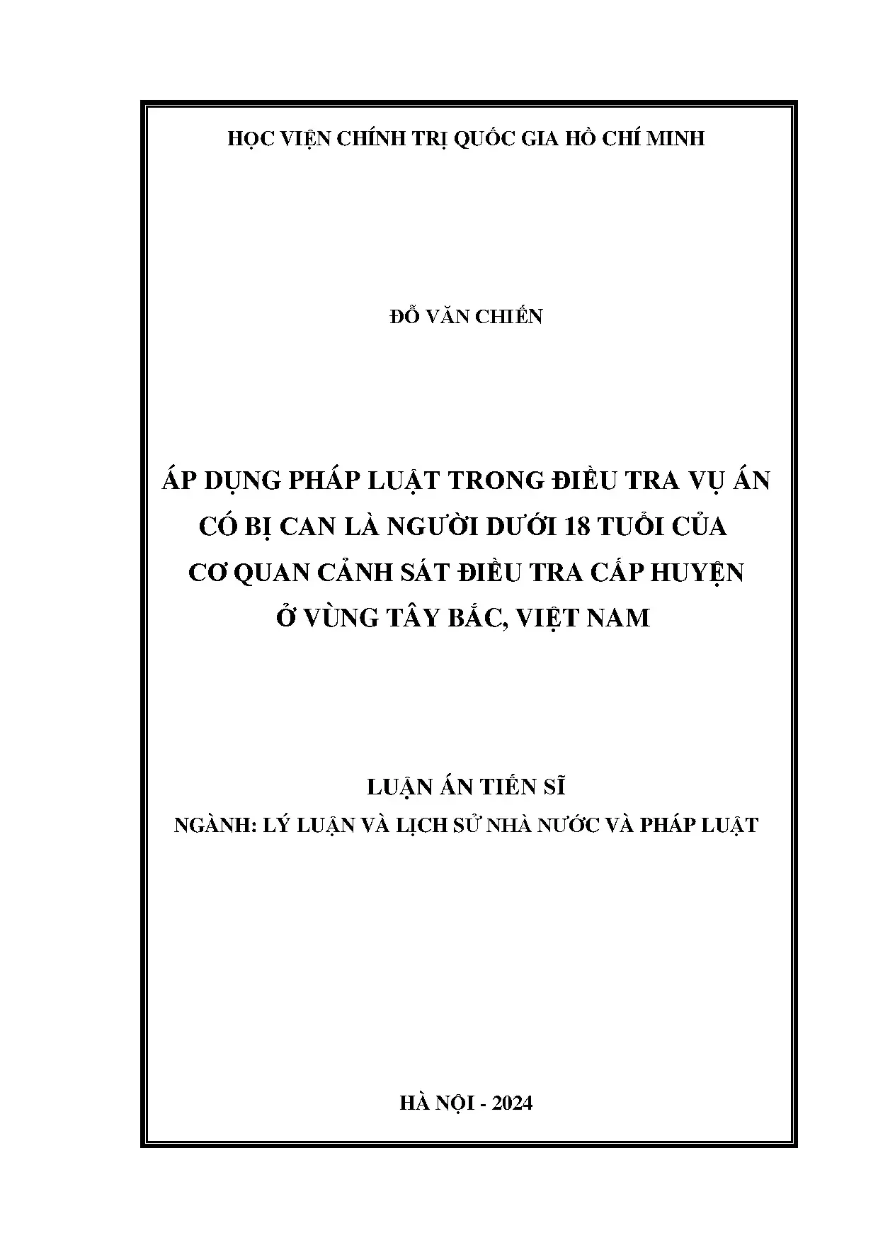 Áp dụng pháp luật điều tra vụ án bị can dưới 18 tuổi