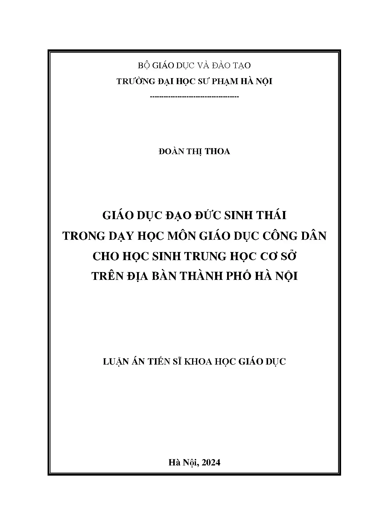 Giáo dục đạo đức sinh thái trong dạy học Giáo dục công dân