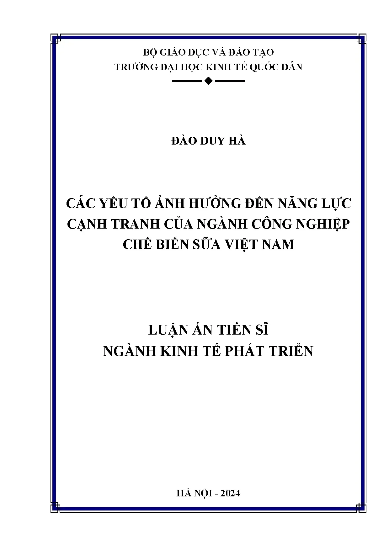 Năng lực cạnh tranh ngành công nghiệp chế biến sữa Việt Nam