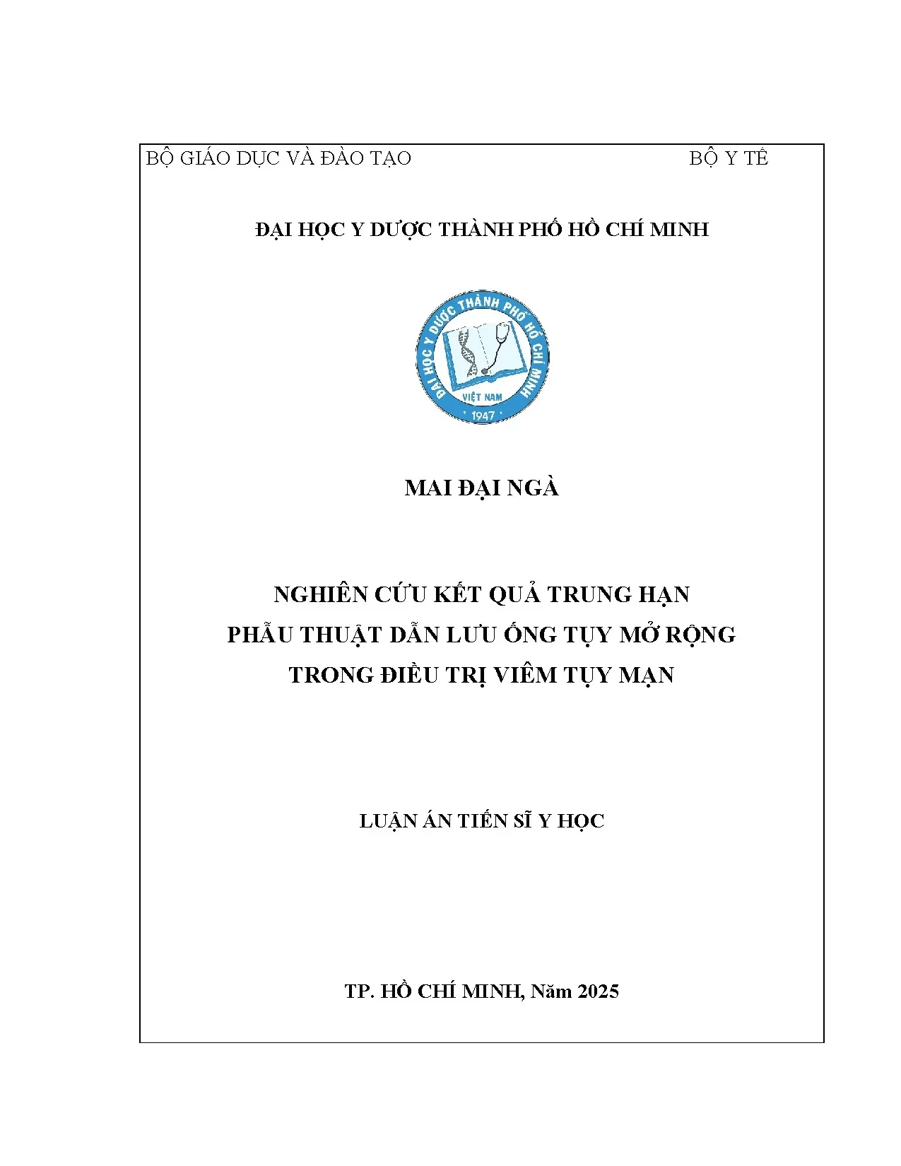 Phẫu thuật dẫn lưu ống tụy mở rộng điều trị viêm tụy mạn