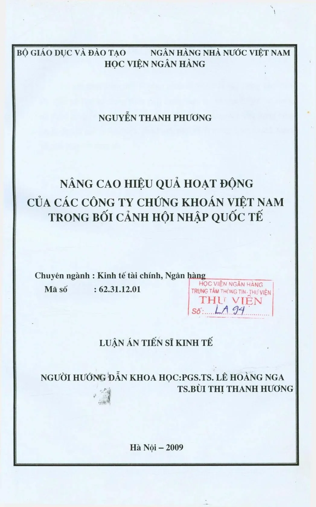 Hiệu quả hoạt động công ty chứng khoán Việt Nam hội nhập quốc tế