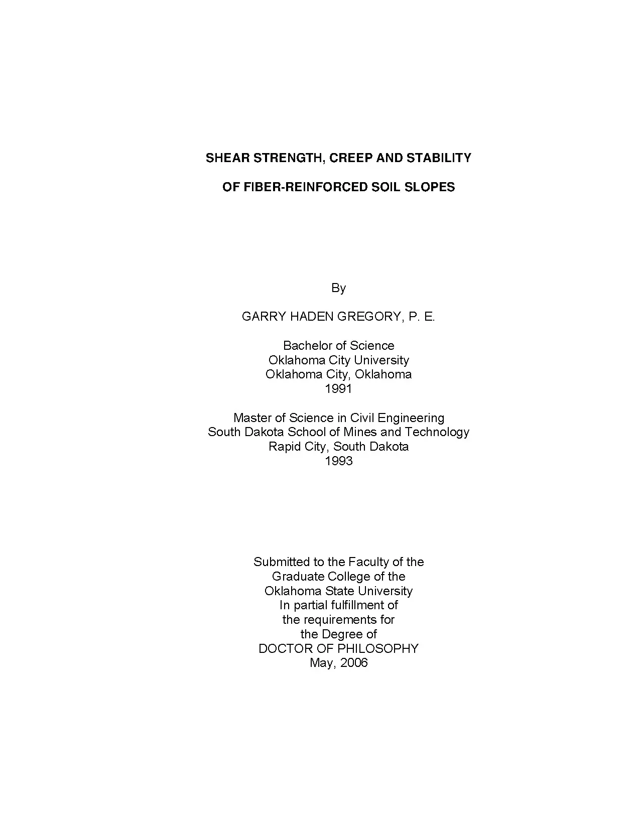 Shear strength, creep và stability của fiber-reinforced soil slopes