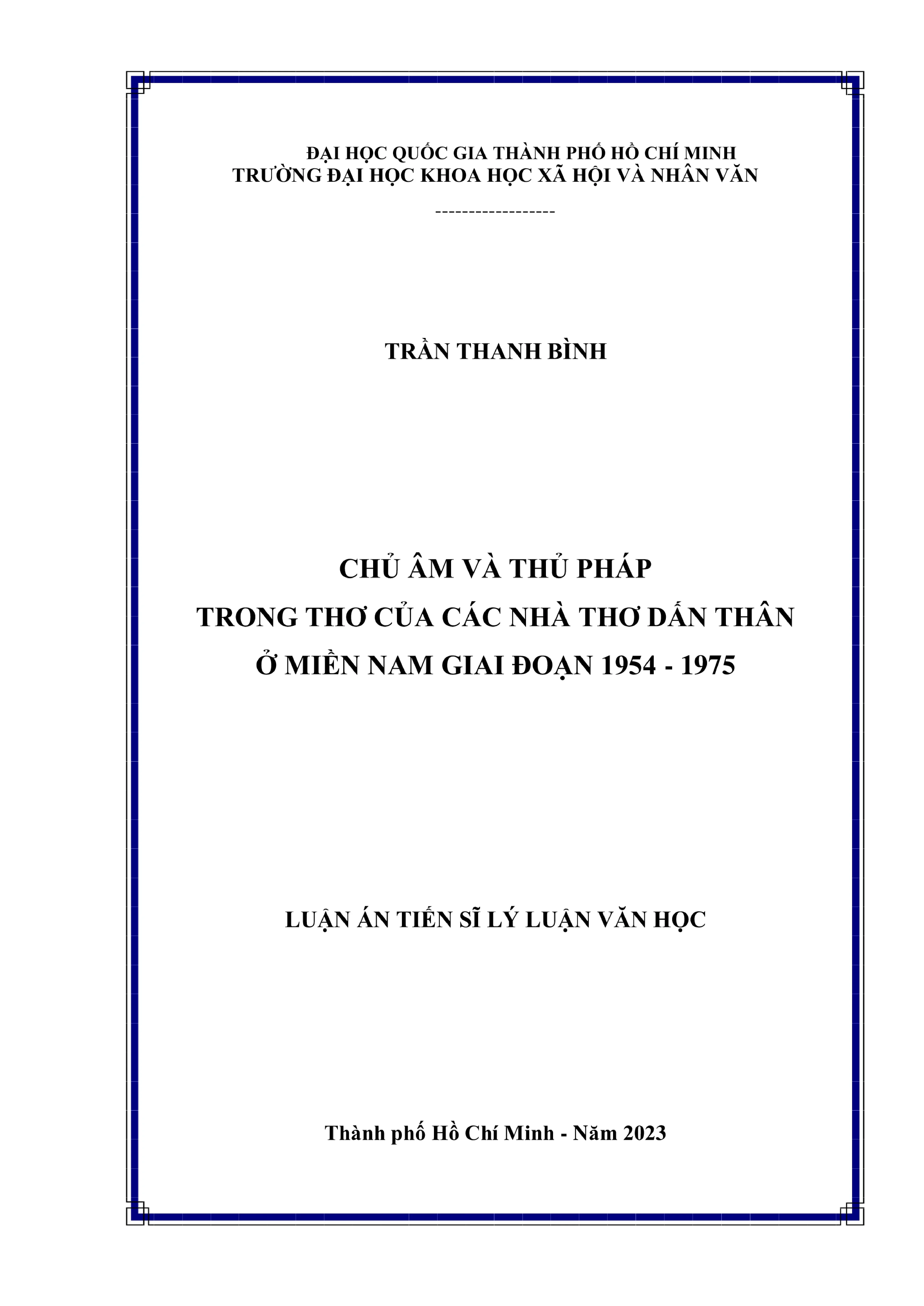 Chủ âm và thủ pháp trong thơ dấn thân miền Nam 1954-1975